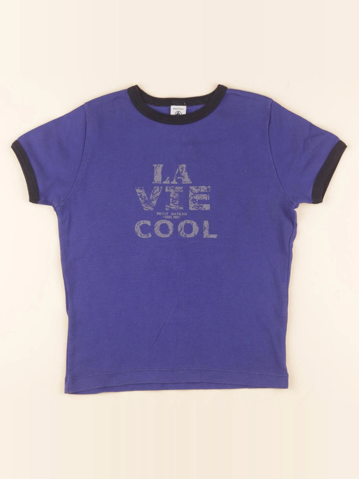 Petit Bateau - maillot de corps bleu - 8 ans