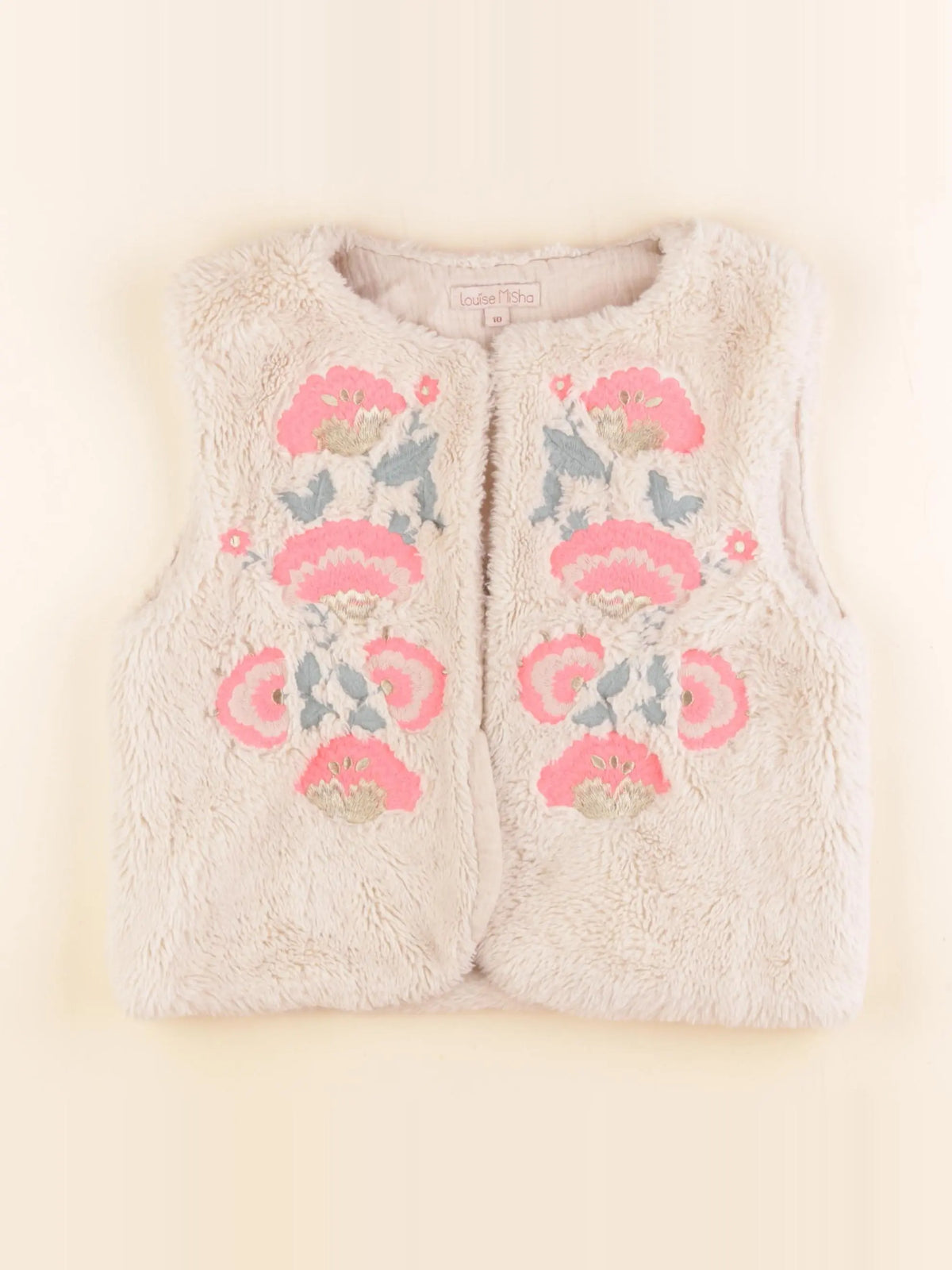 Louise Misha - gilet beige, rose - 10 ans