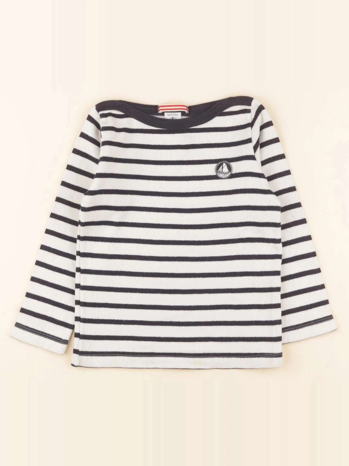 Petit Bateau - tee-shirt bleu, blanc - 4 ans