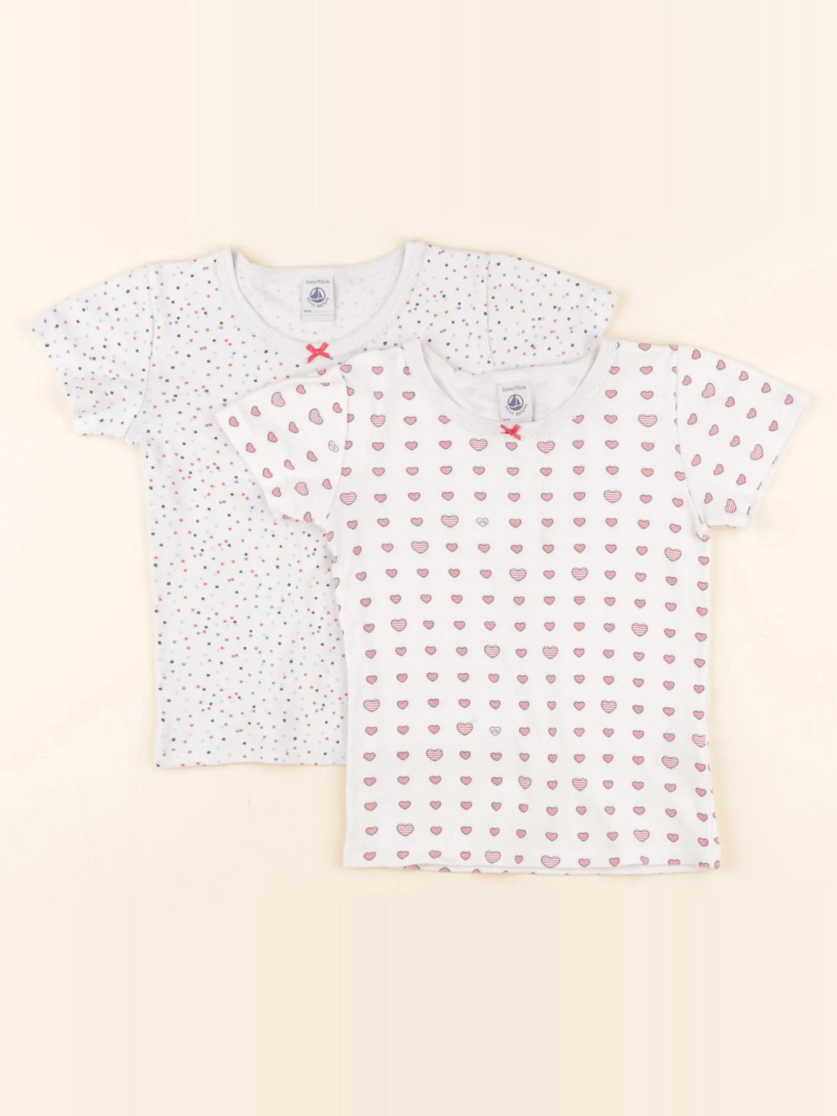Petit Bateau - lot de 2 maillots de corps multicolore - 3 ans