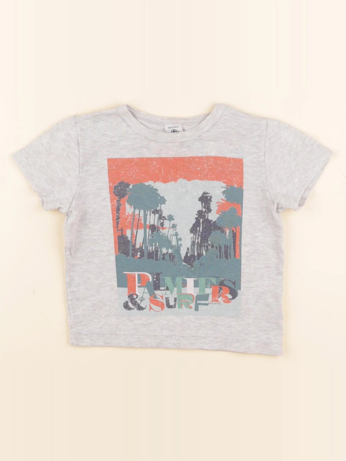 Petit Bateau - tee-shirt gris - 3 ans