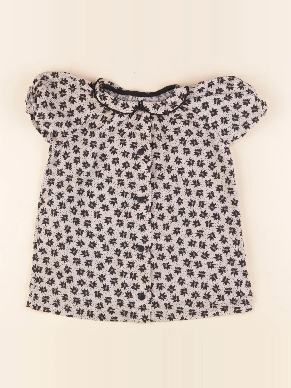 Frangin Frangine - blouse blanc, noir - 4 ans