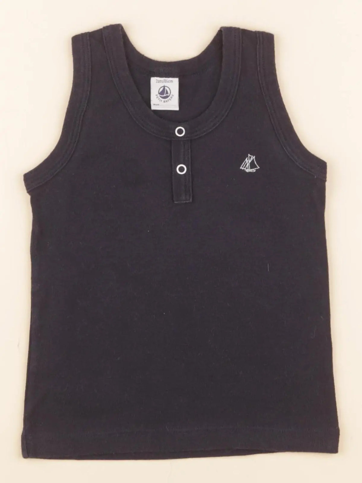 Petit Bateau - maillot de corps bleu - 2 ans