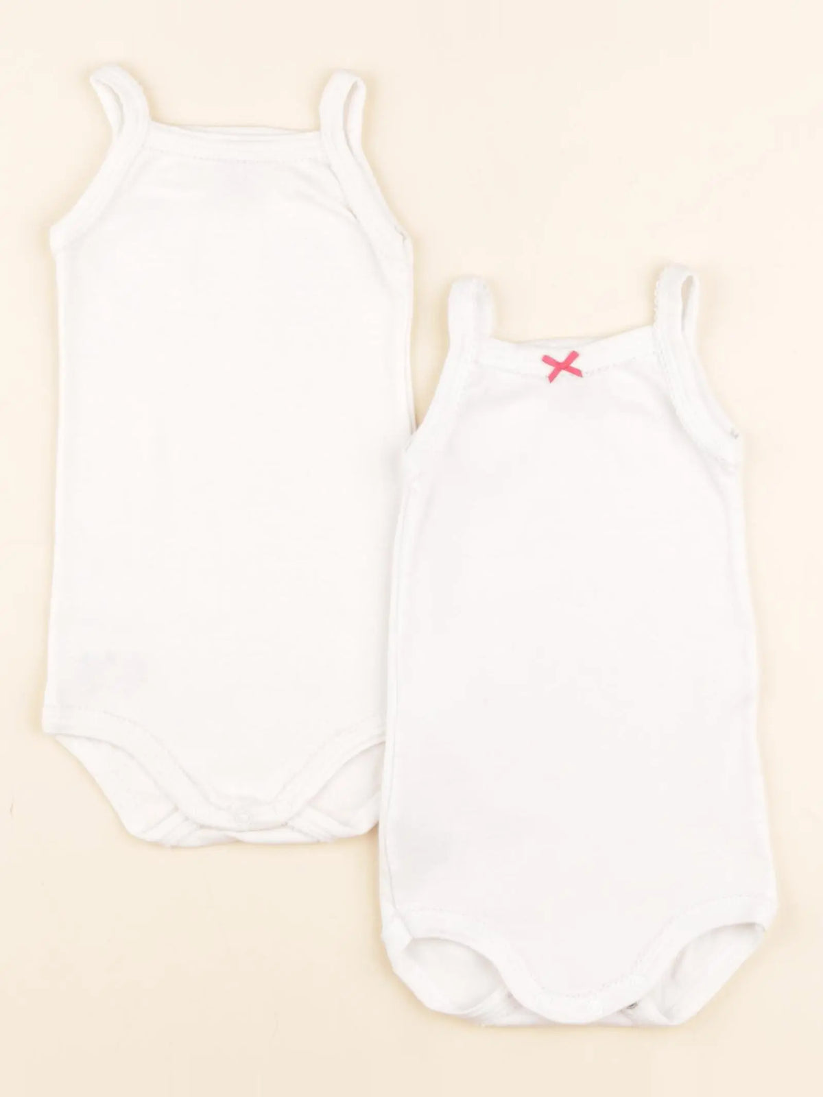Petit Bateau - lot de 2 bodies en coton blanc - 6 mois