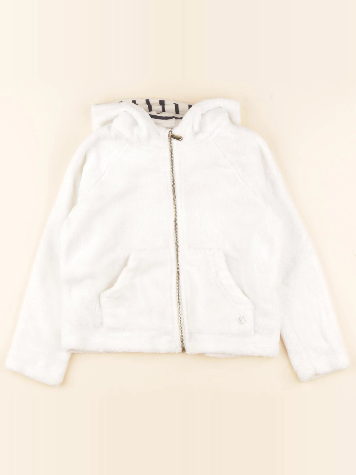 Petit Bateau - polaire blanc - 8 ans
