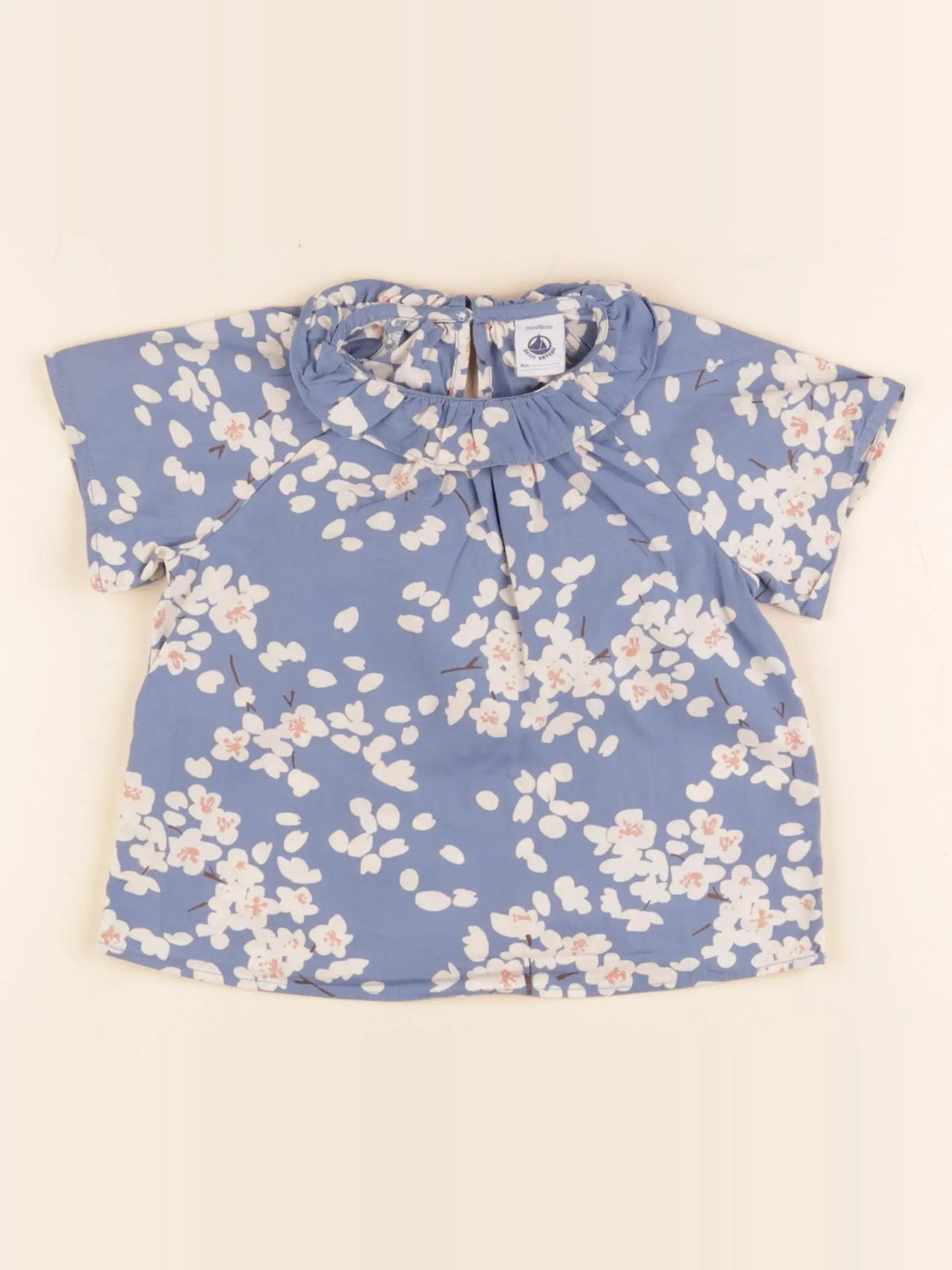 Petit Bateau - blouse bleu - 24 mois