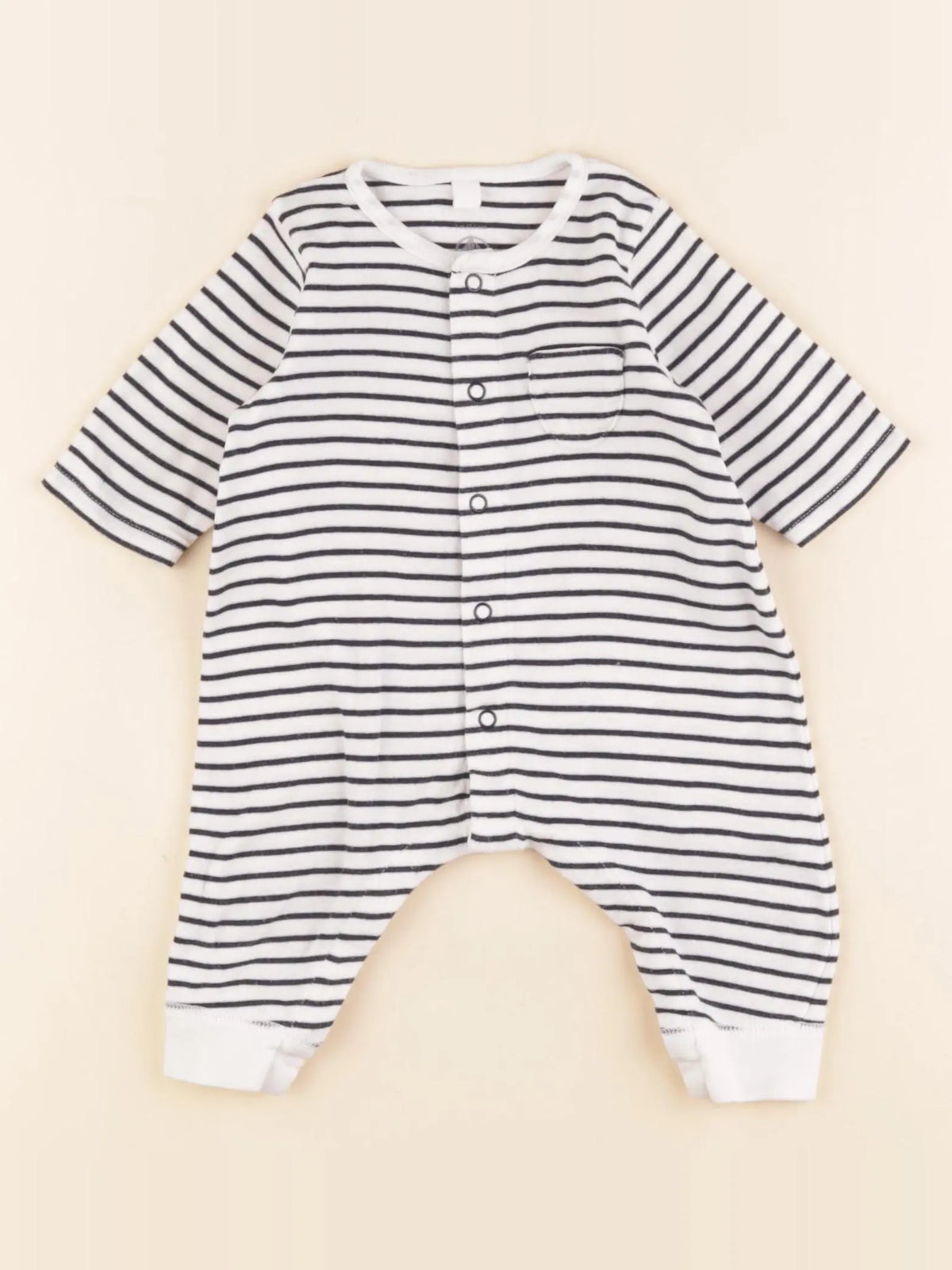 Petit Bateau - pyjama coton bleu - 1 mois