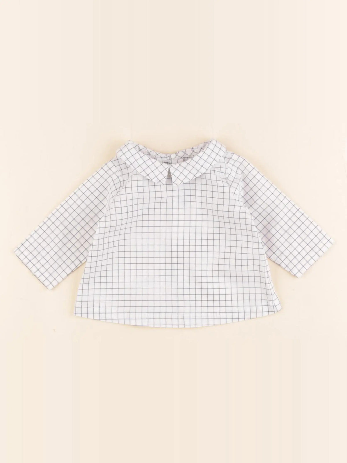 Jacadi - chemise blanc, bleu - 1 mois