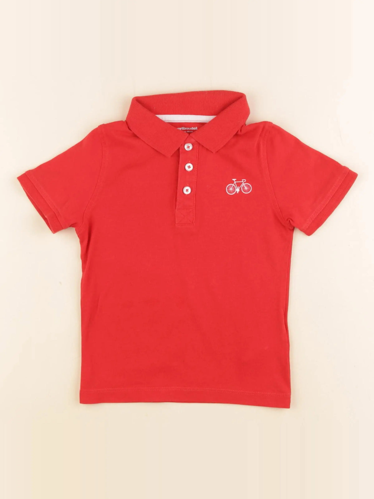 Vertbaudet - polo rouge - 3 ans