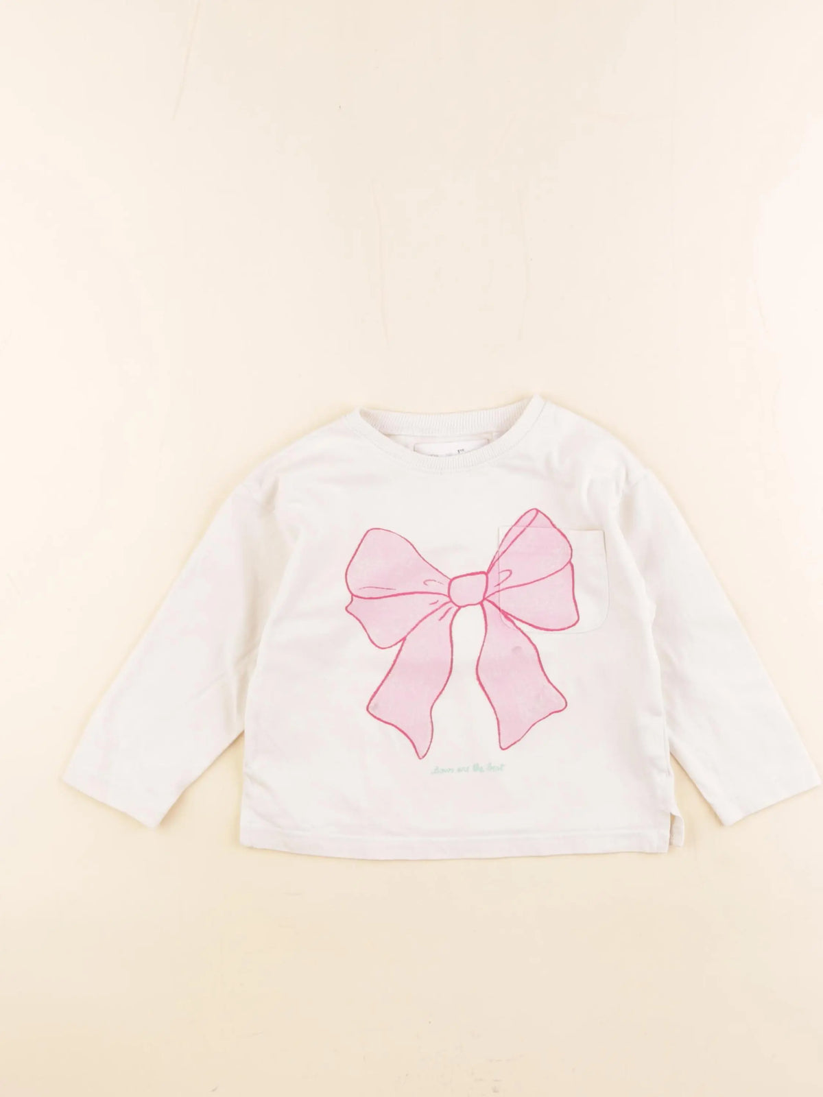 Zara - tee-shirt blanc, rose - 18 mois