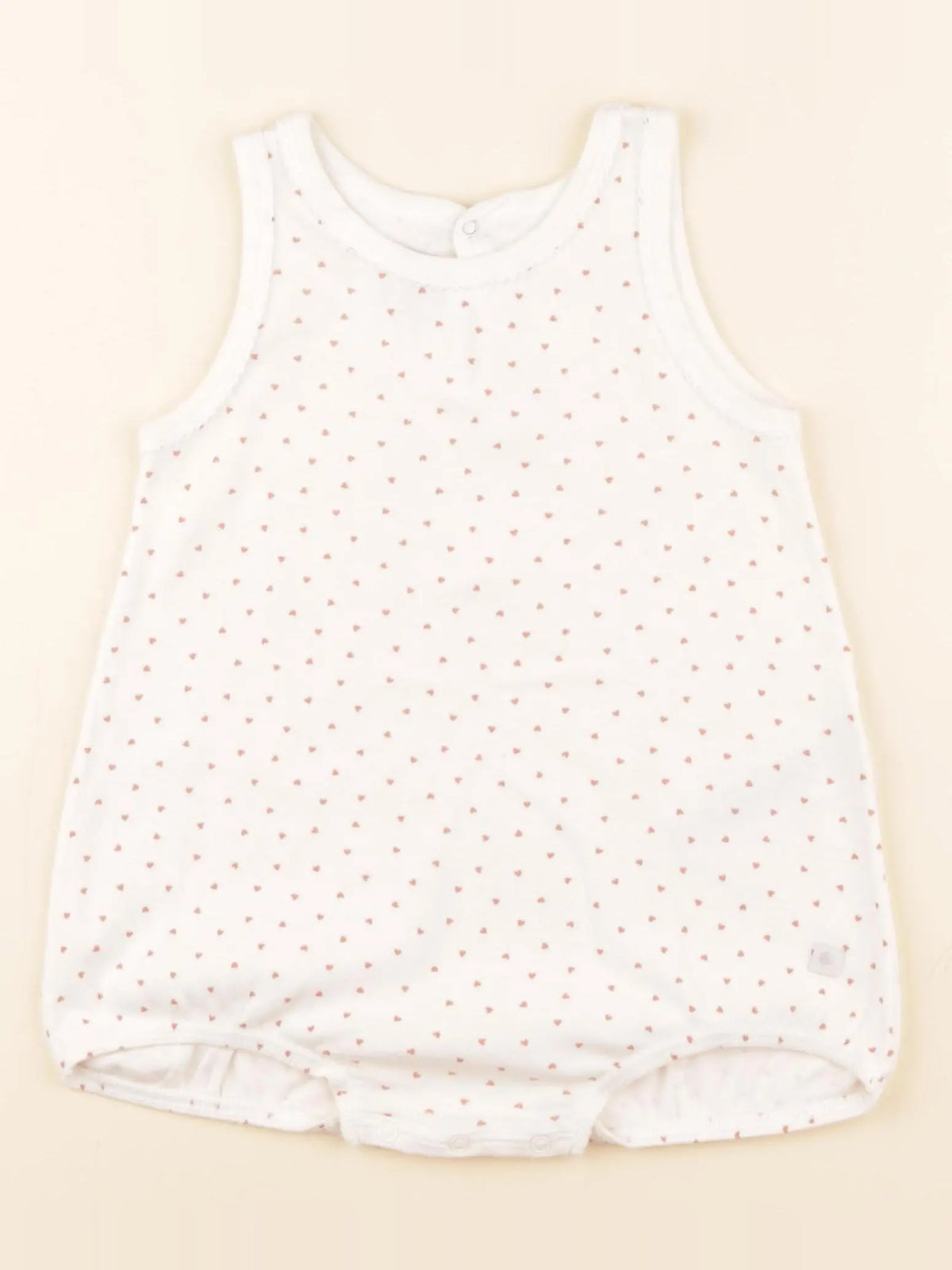 Petit Bateau - pyjama coton blanc, rose - 18 mois