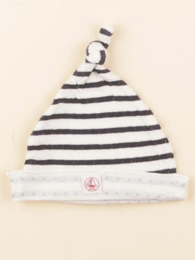 Petit Bateau - bonnet de naissance bleu, blanc - 3 mois