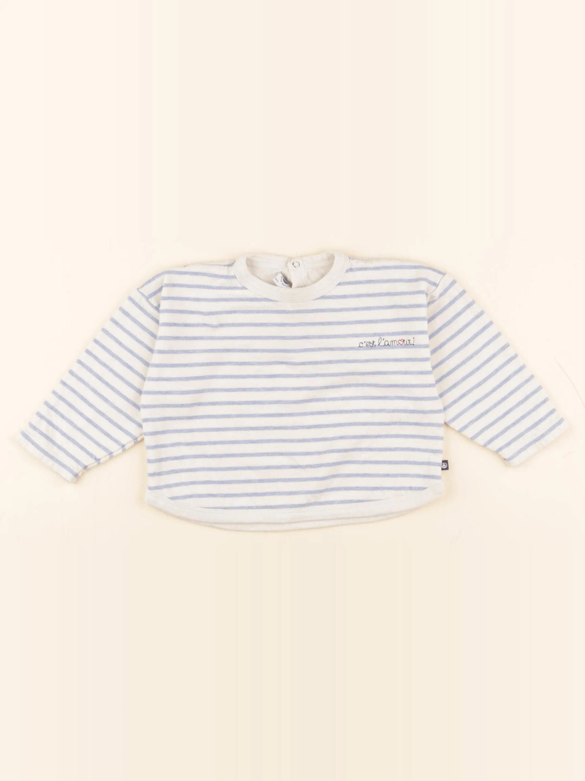 Petit Bateau - sweat beige, bleu - 24 mois