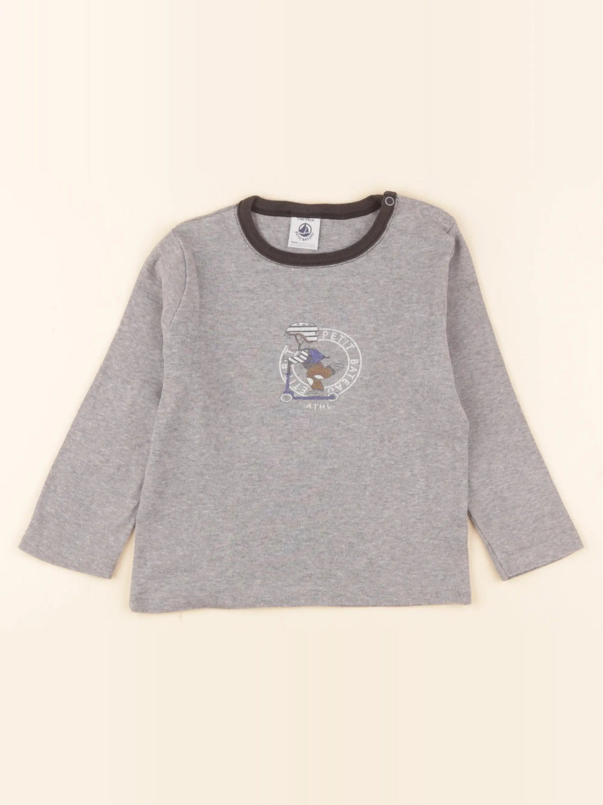 Petit Bateau - tee-shirt gris - 24 mois