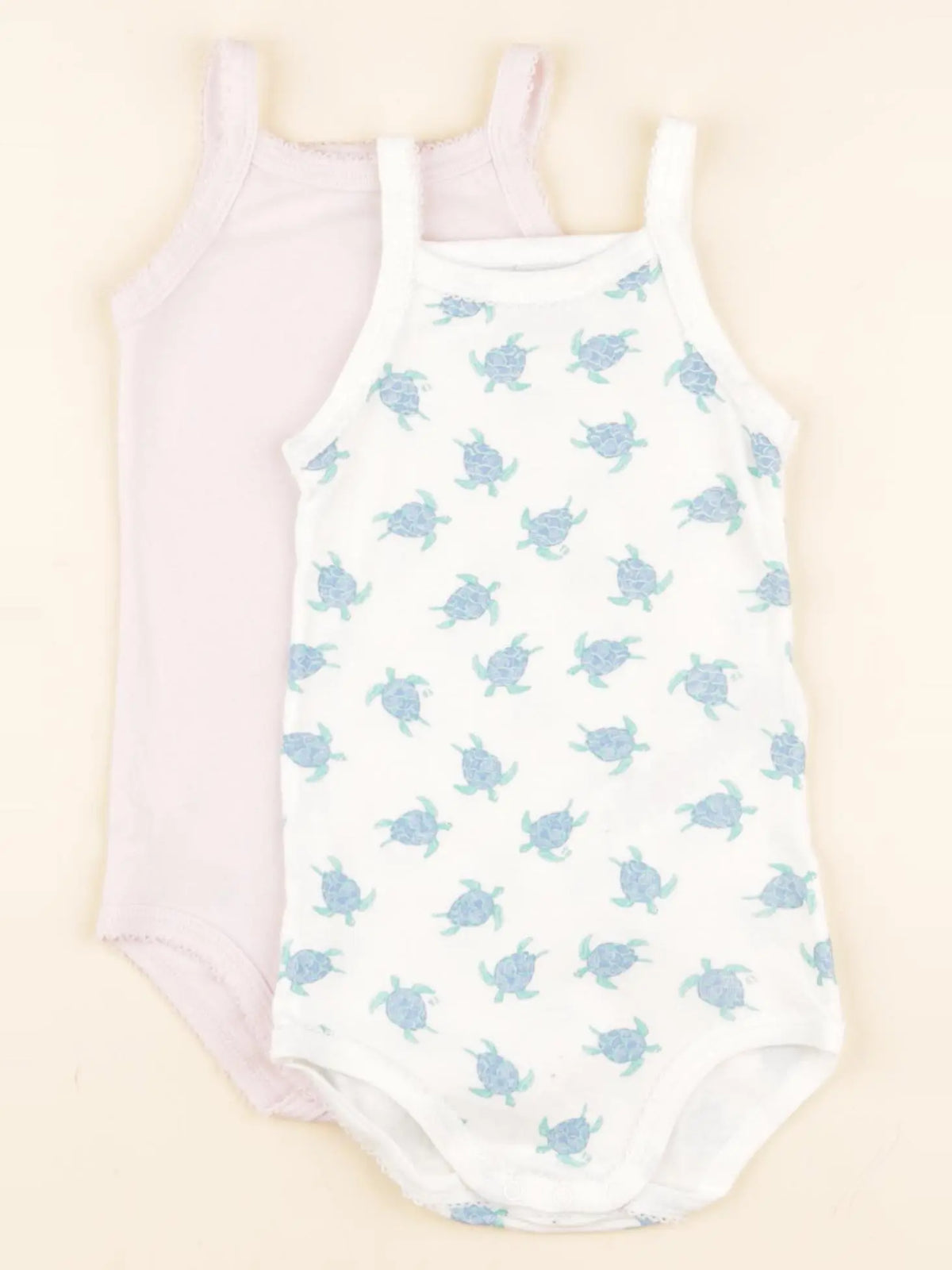 Petit Bateau - lot de 2 bodies en coton blanc, rose - 18 mois