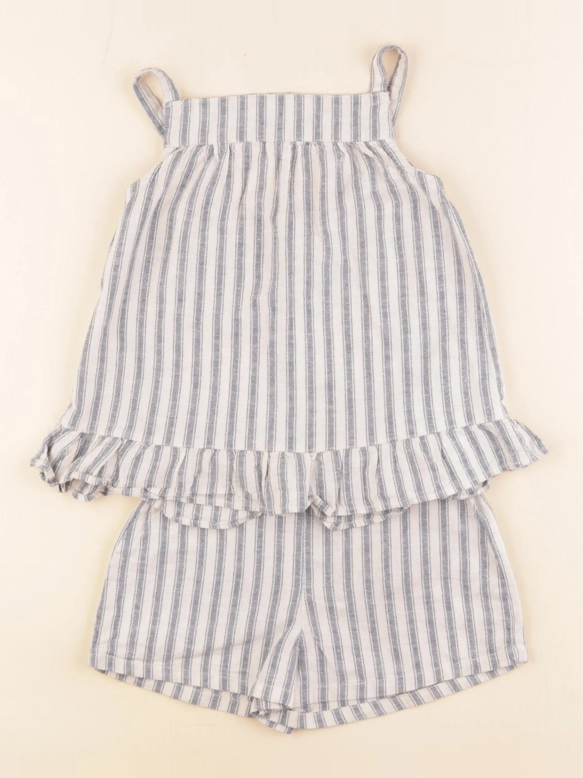 Vertbaudet - ensemble blanc, bleu - 5 ans