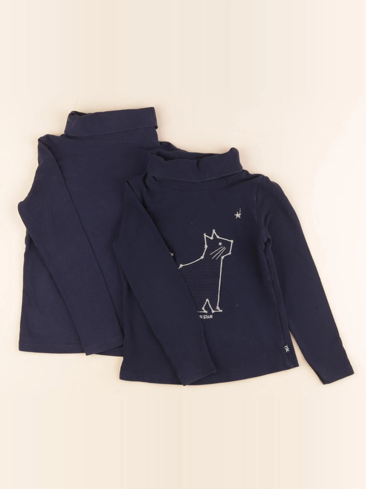 Okaidi - lot de 2 sous-pulls bleu - 4 ans