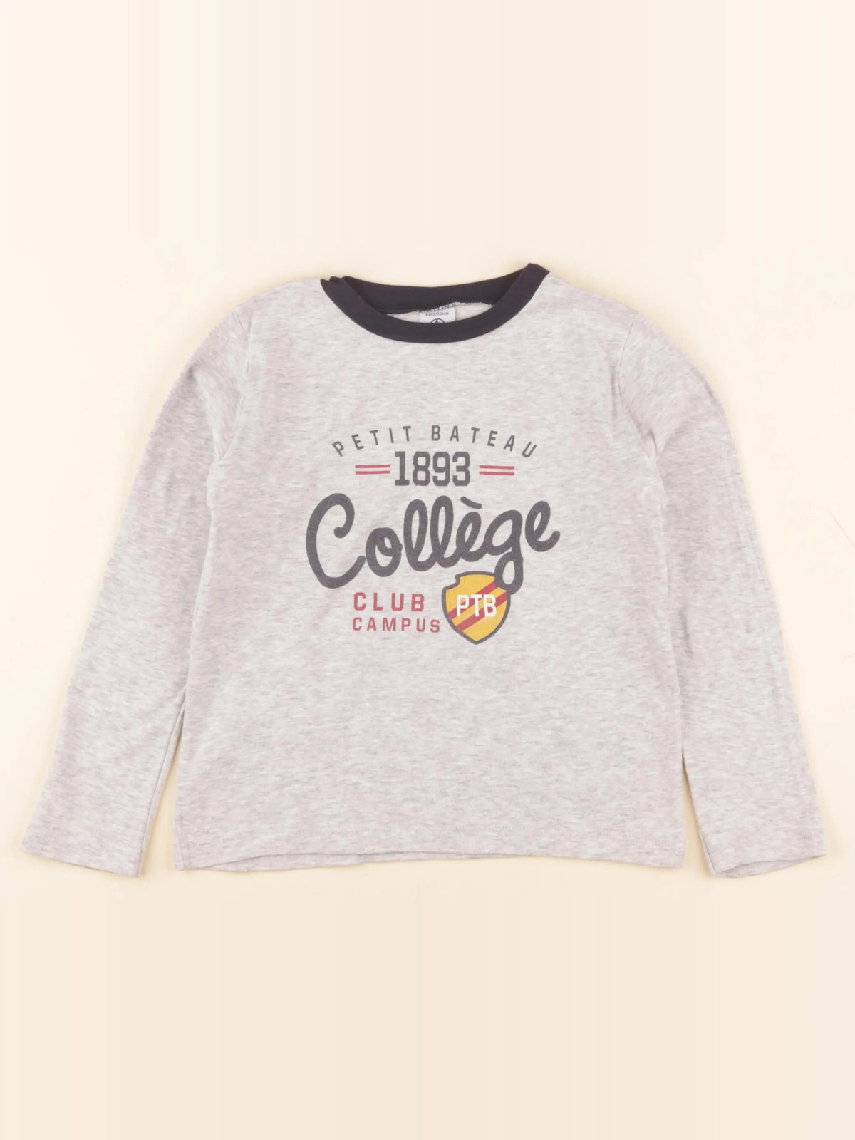 Petit Bateau - tee-shirt gris - 6 ans