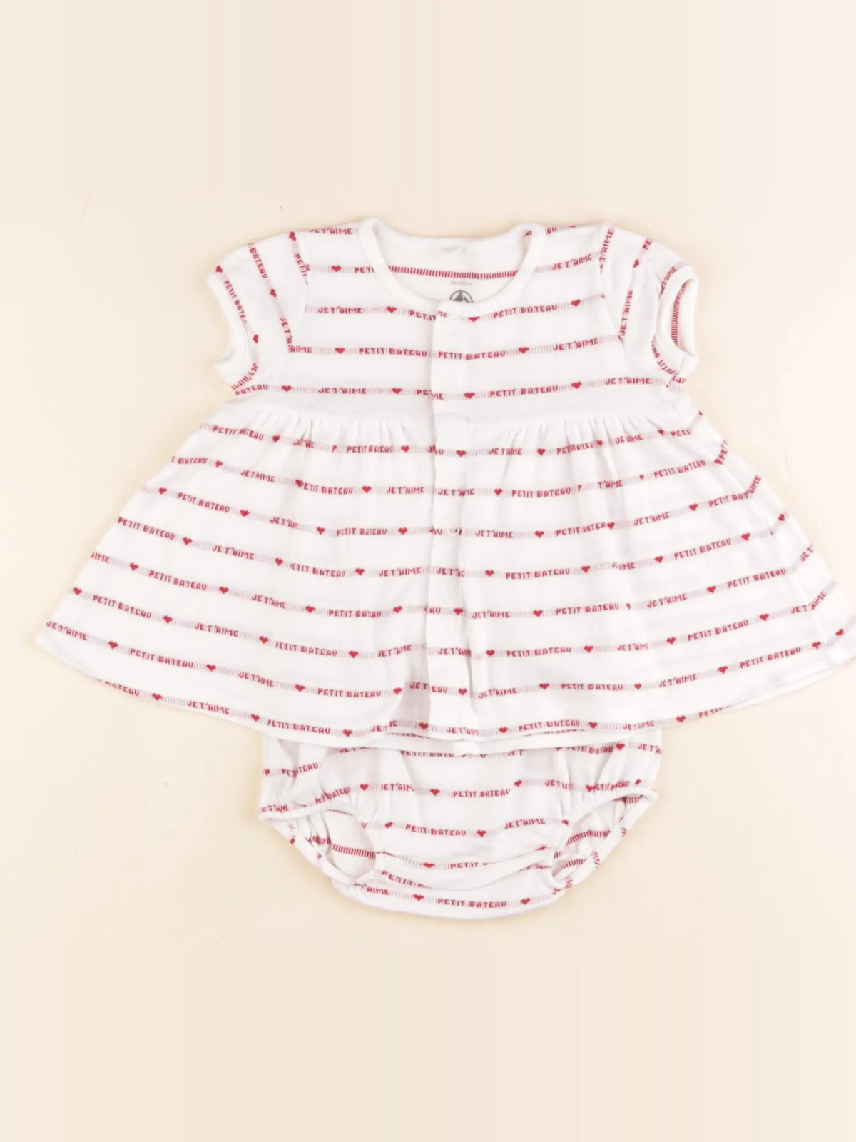 Petit Bateau - robe rouge - 3 mois