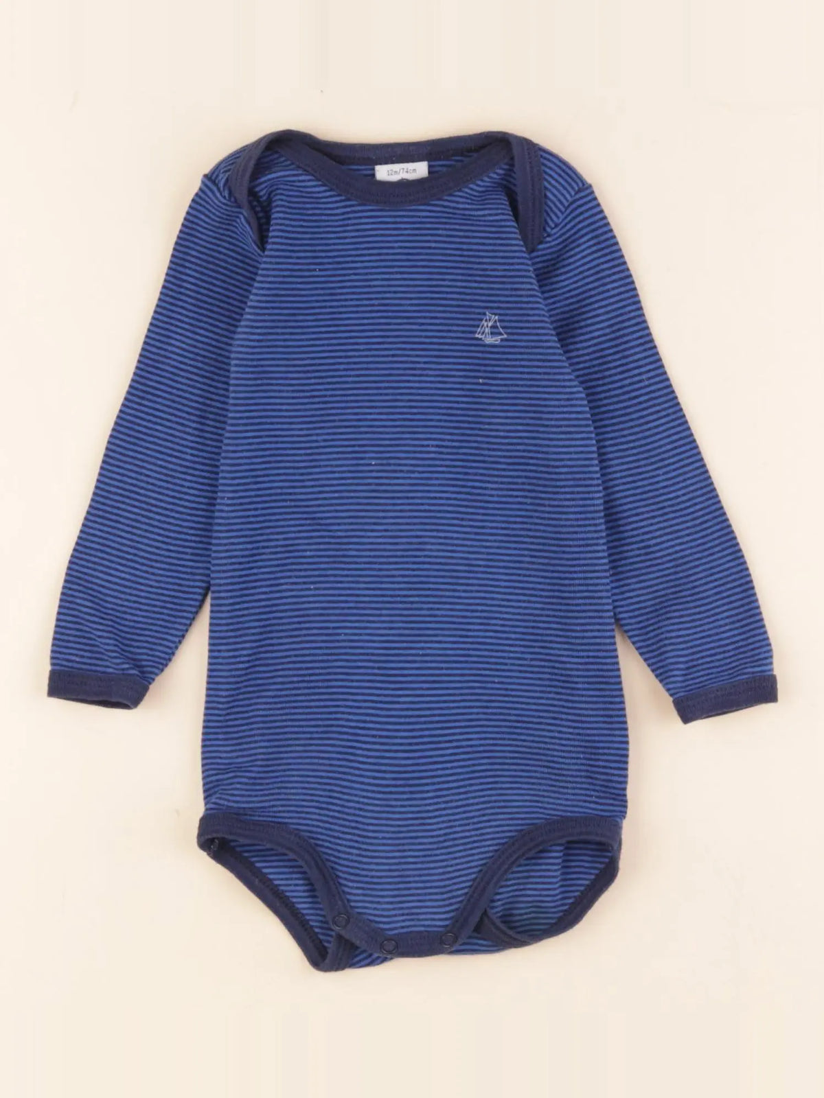 Petit Bateau - body bleu - 12 mois