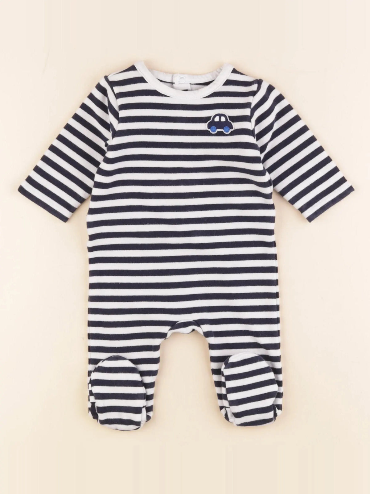 Jacadi - pyjama coton bleu, blanc - 3 mois