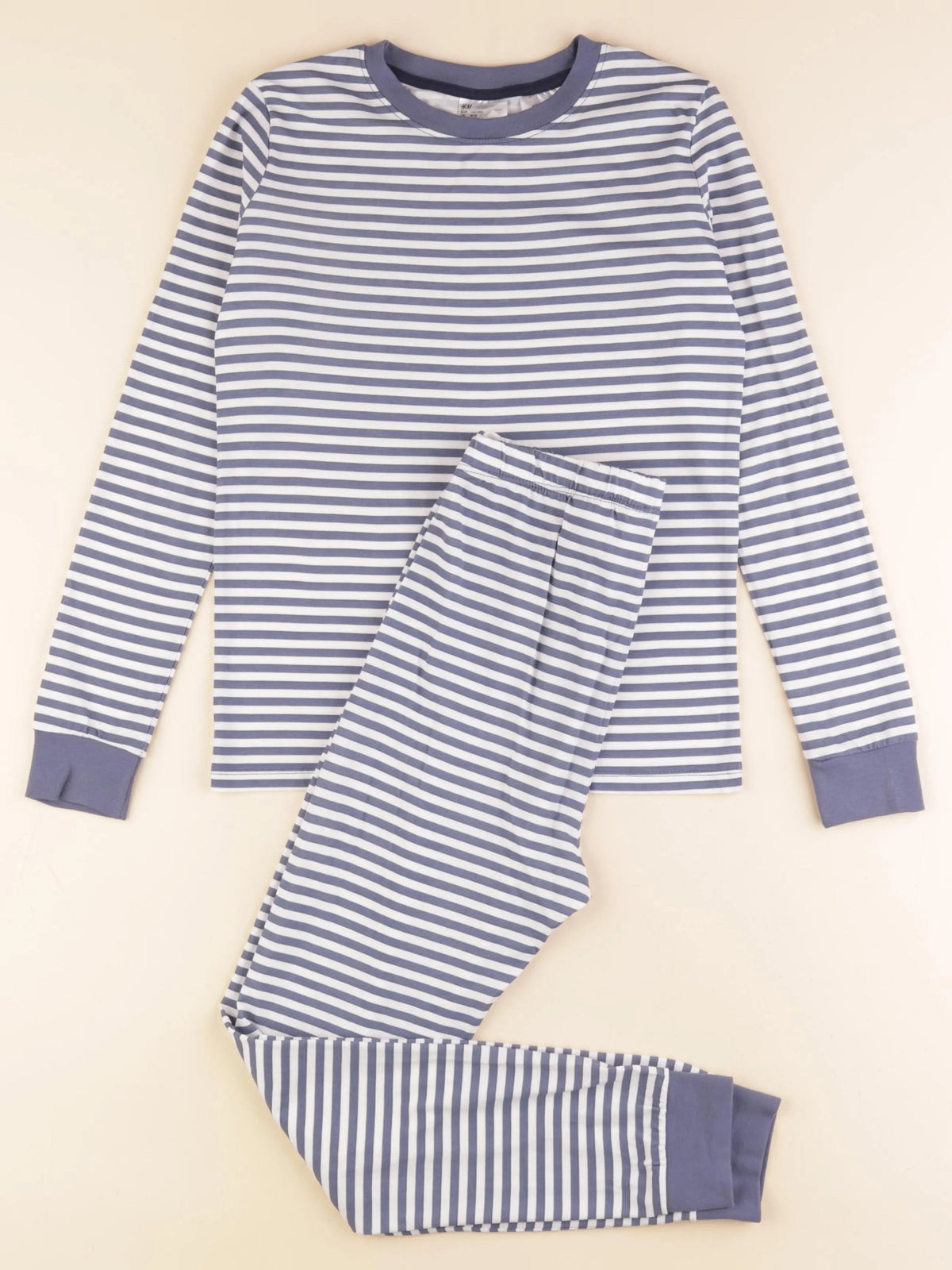 H&M - pyjama coton bleu - 8/10 ans