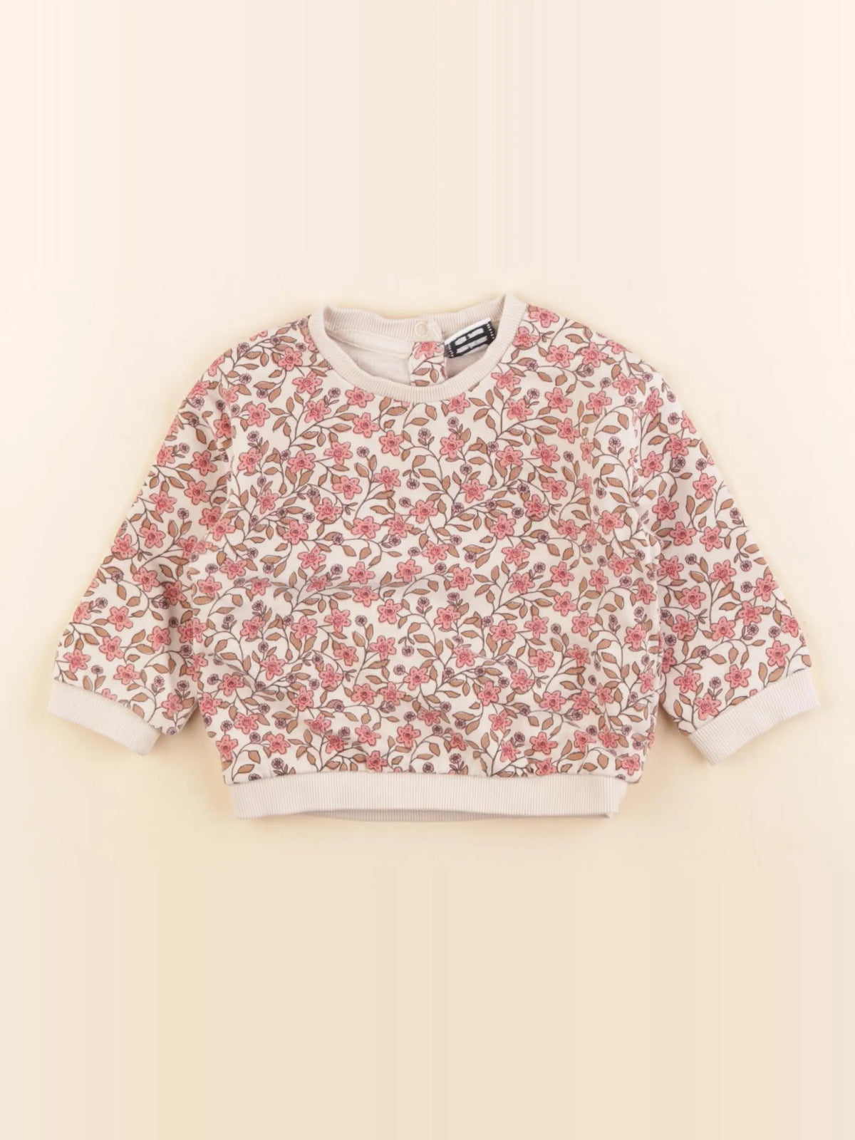 Tape à l'oeil - sweat beige, rose - 12 mois