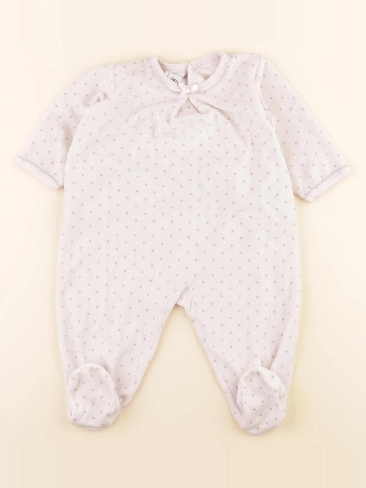 Petit Bateau - pyjama velours rose - 6 mois