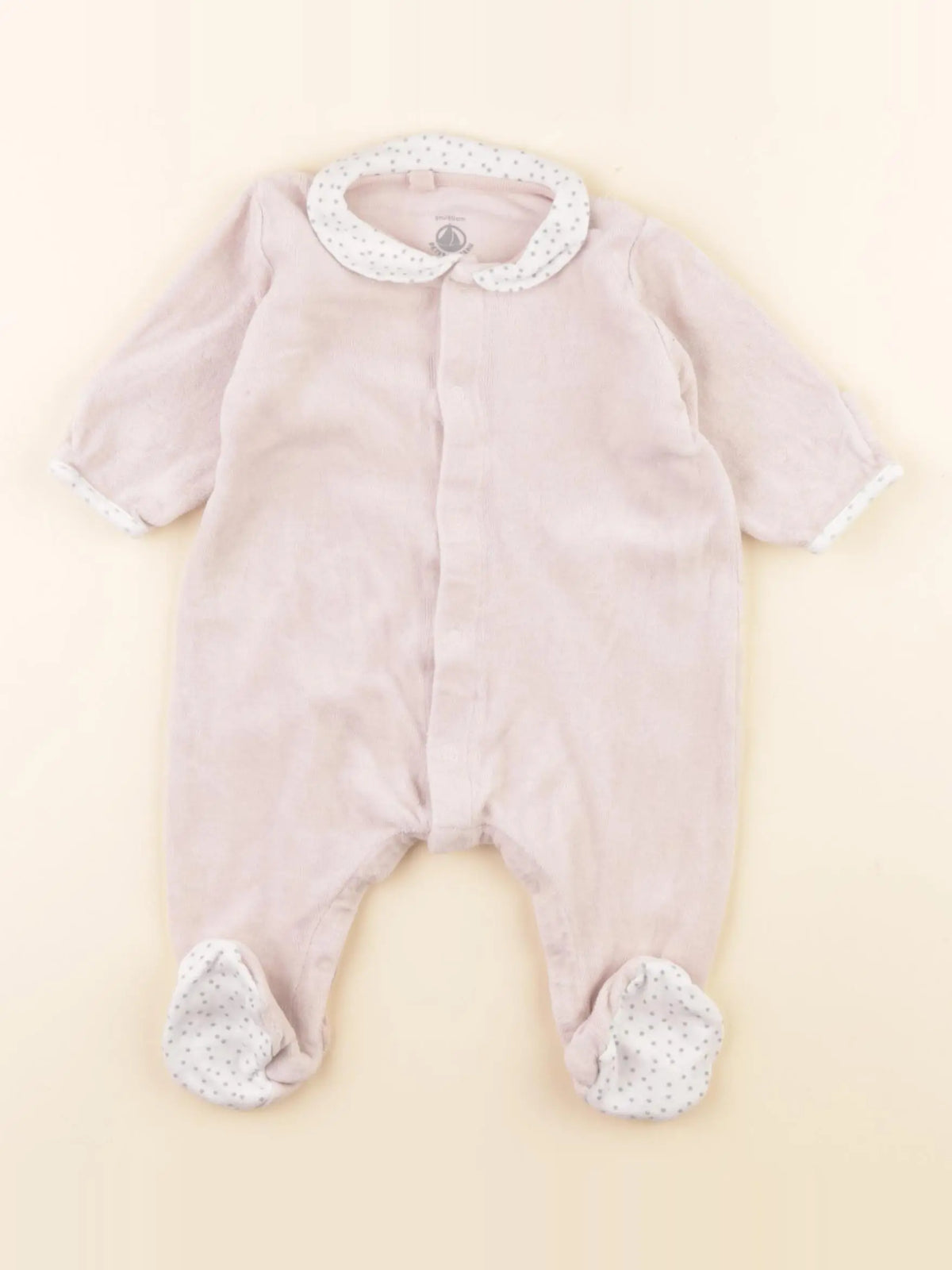 Petit Bateau - pyjama velours rose - 3 mois