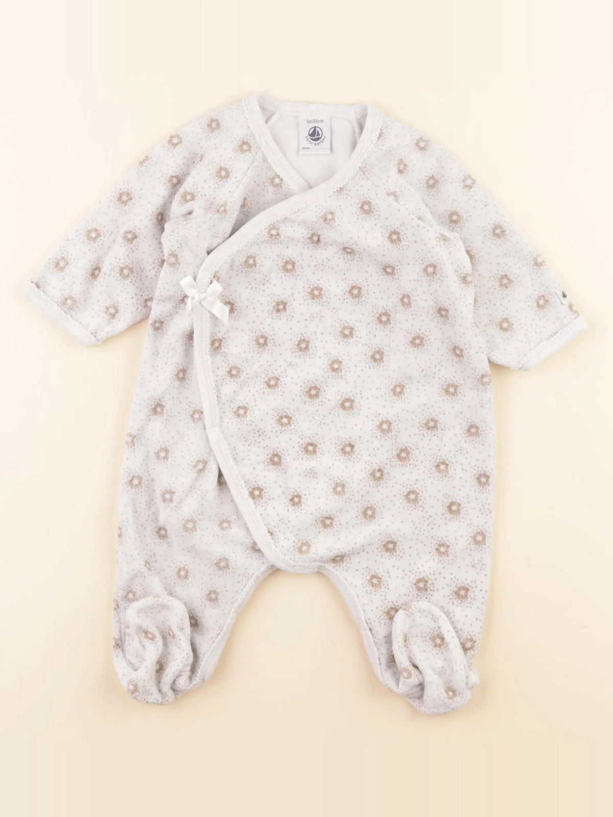 Petit Bateau - pyjama velours beige, or - 3 mois