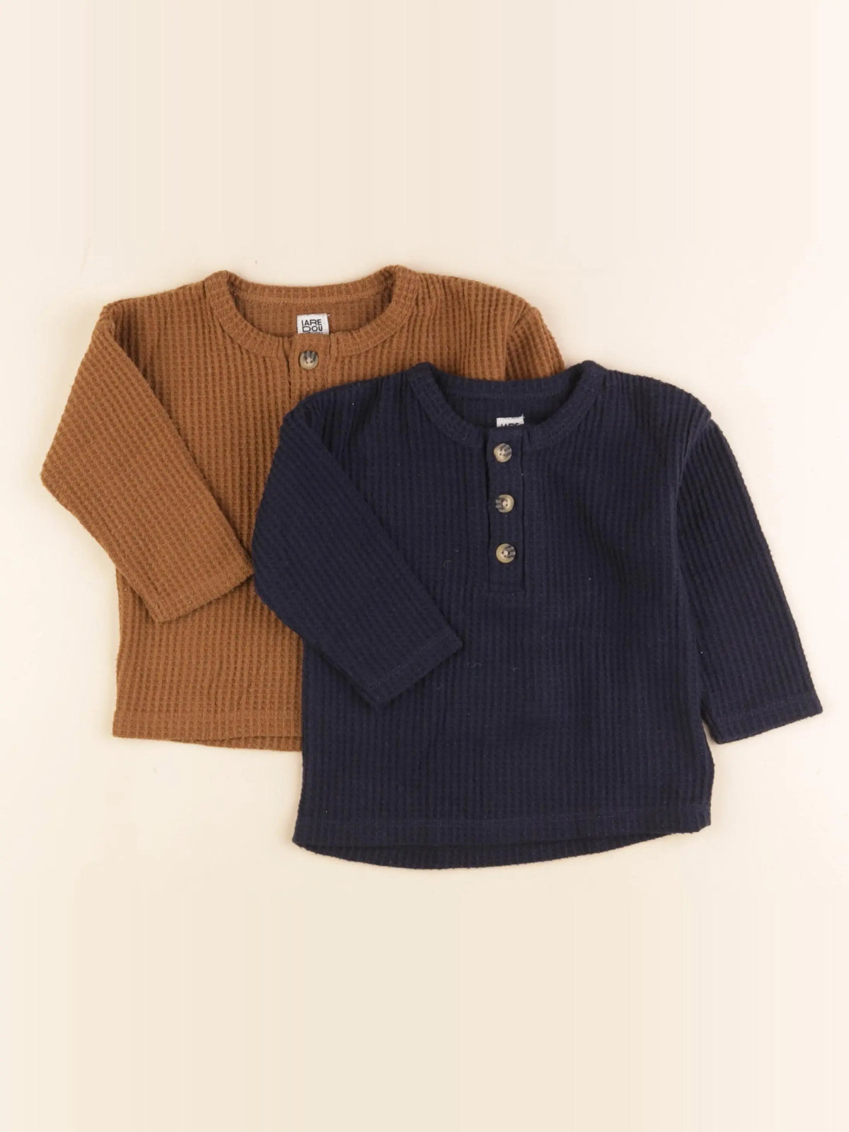 La Redoute - lot de 2 tee-shirts bleu, marron - 12 mois