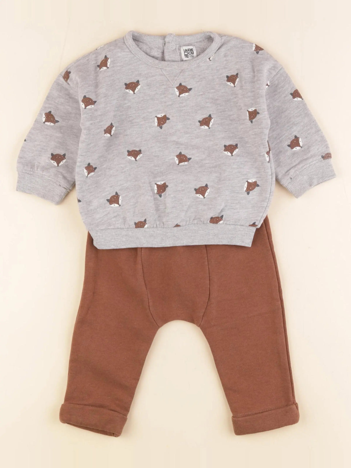La Redoute - ensemble gris, marron - 9 mois