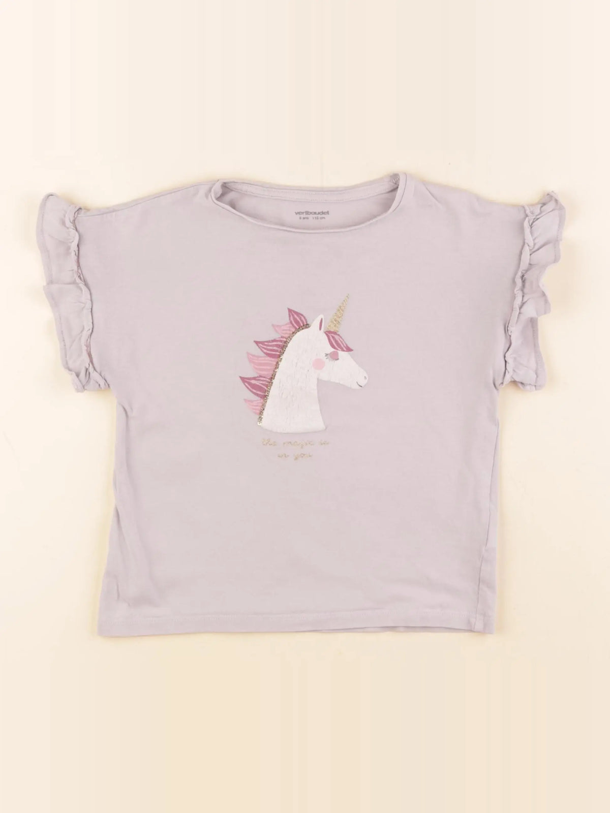 Vertbaudet - tee-shirt violet - 6 ans