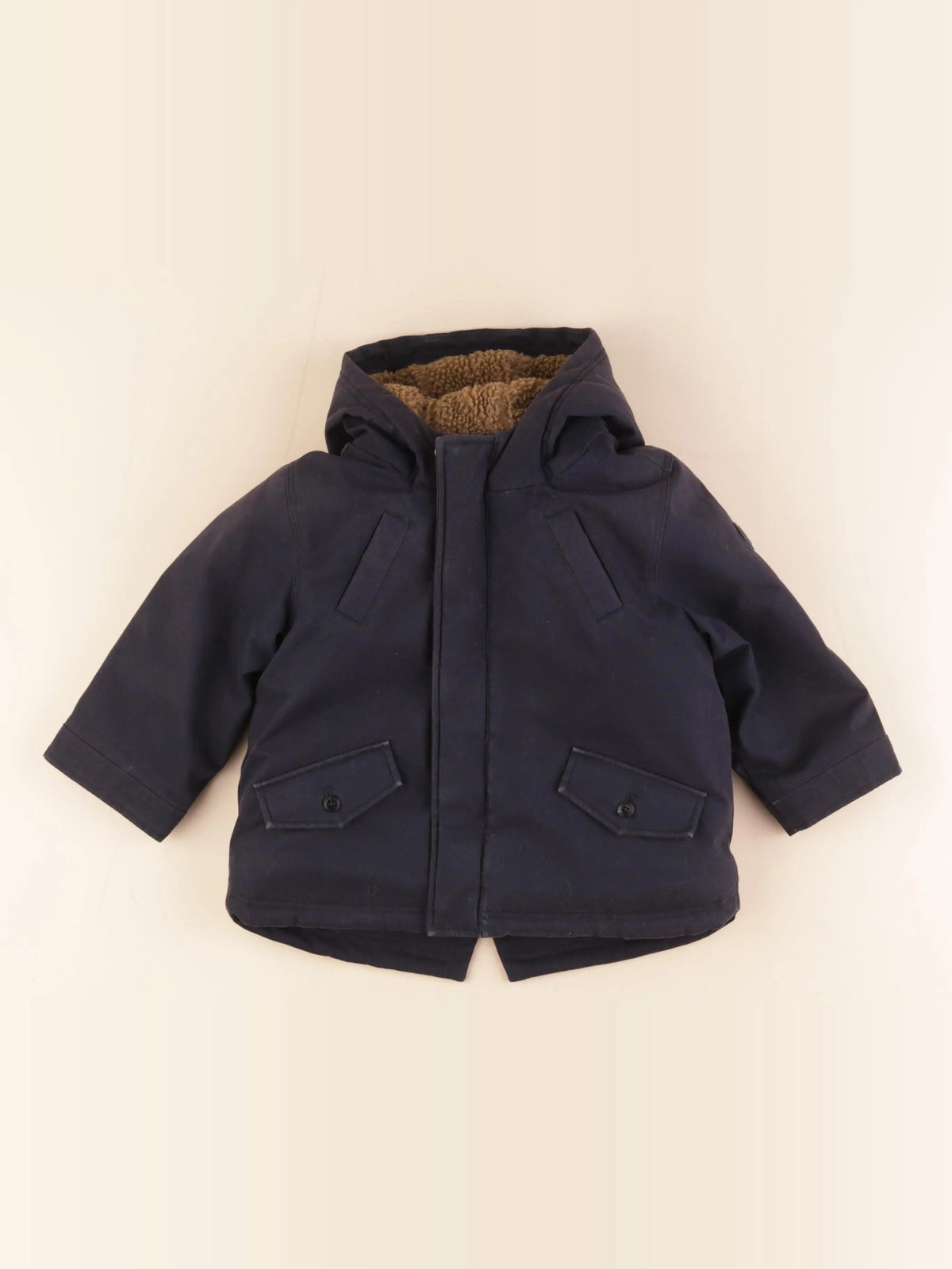 Petit Bateau - manteau bleu - 24 mois