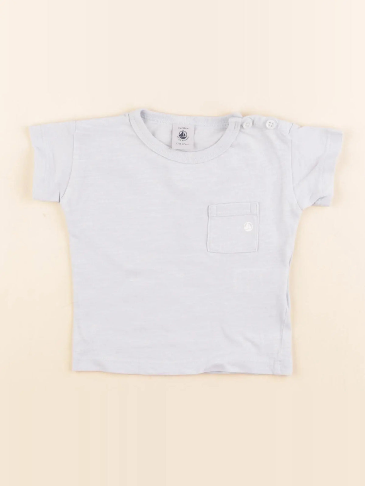 Petit Bateau - tee-shirt bleu - 3 mois