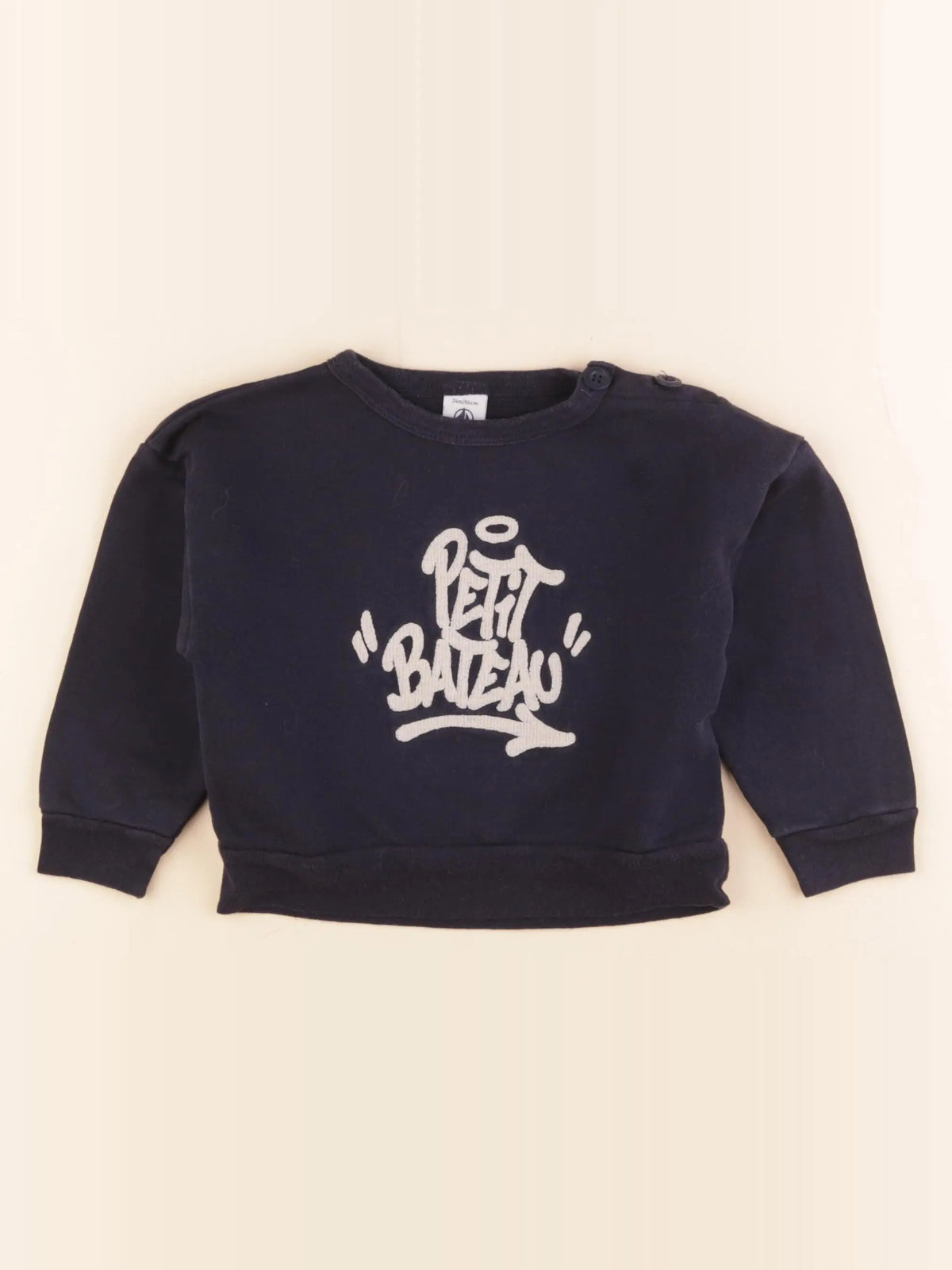 Petit Bateau - sweat bleu - 24 mois