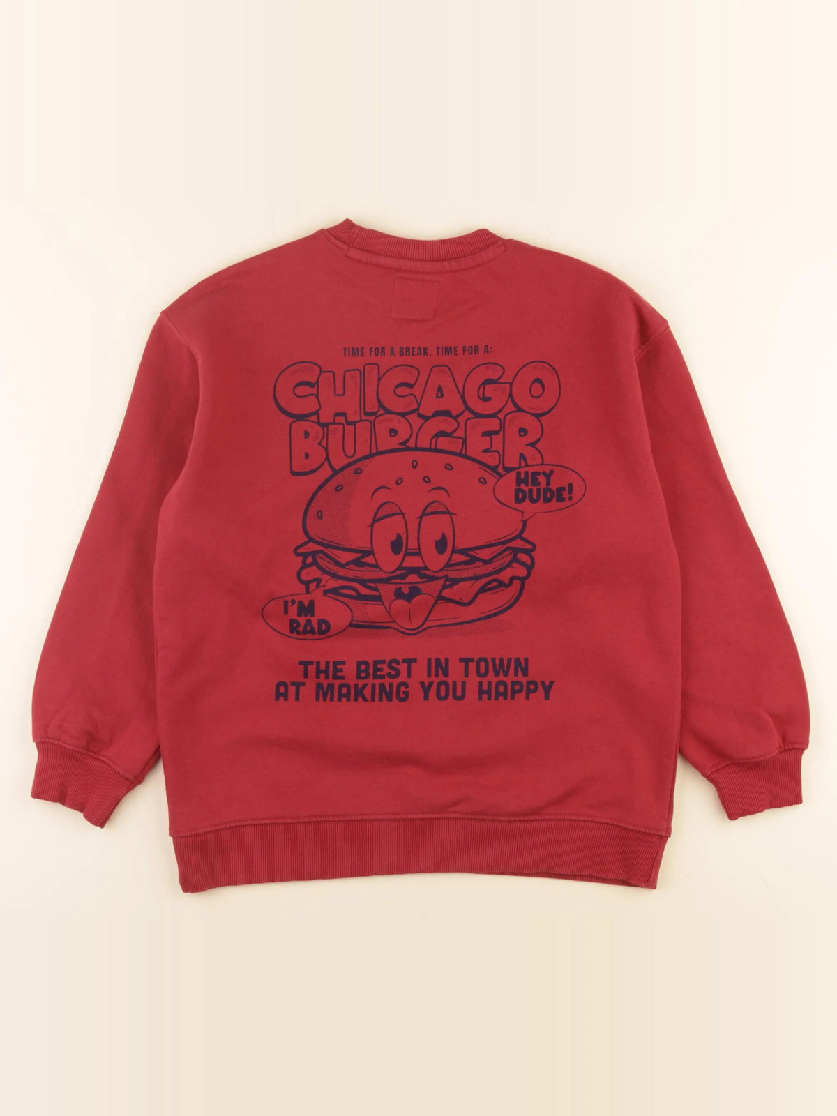 Zara - sweat imprimé au dos rouge - 8/9 ans