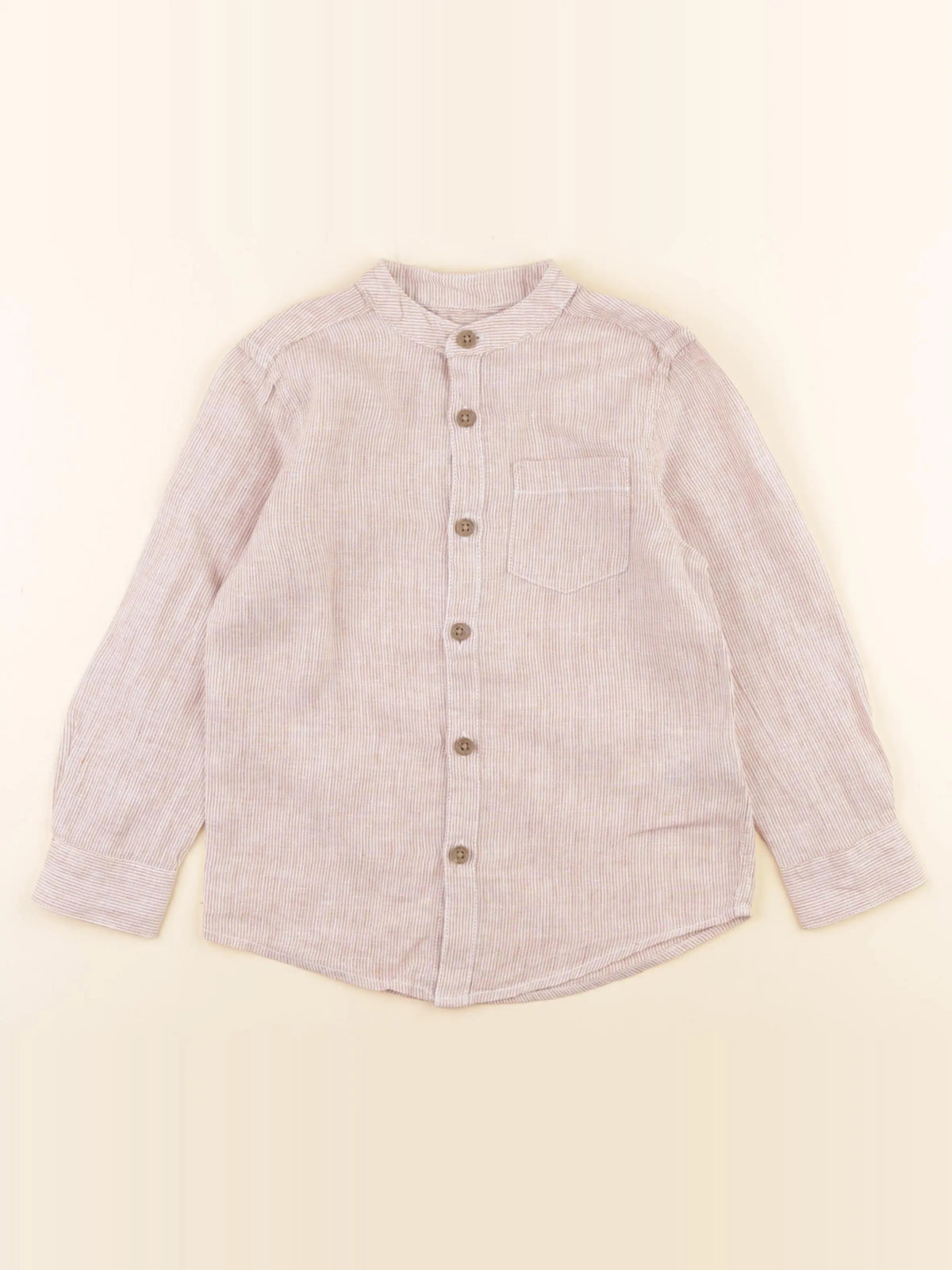 Monoprix - chemise marron, beige - 4 ans