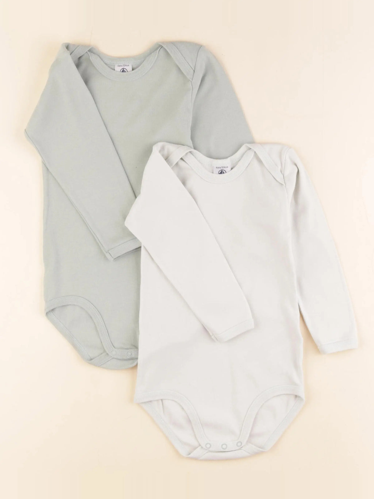 Petit Bateau - lot de 2 bodies en coton vert - 4 ans