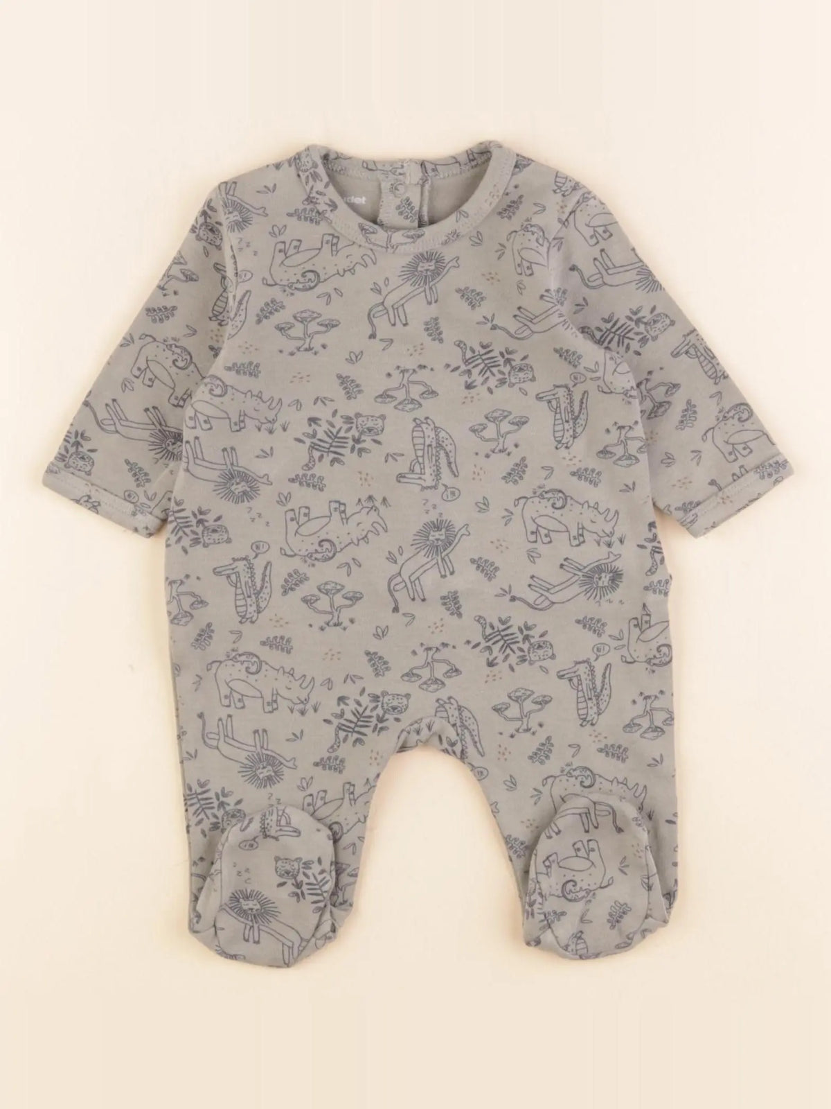 Vertbaudet - pyjama coton vert - 1 mois