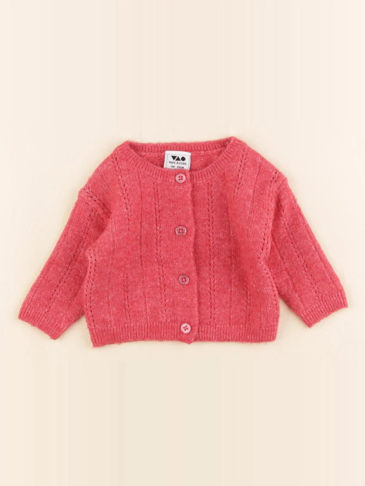 Tape à l'oeil - gilet rose - 3 mois