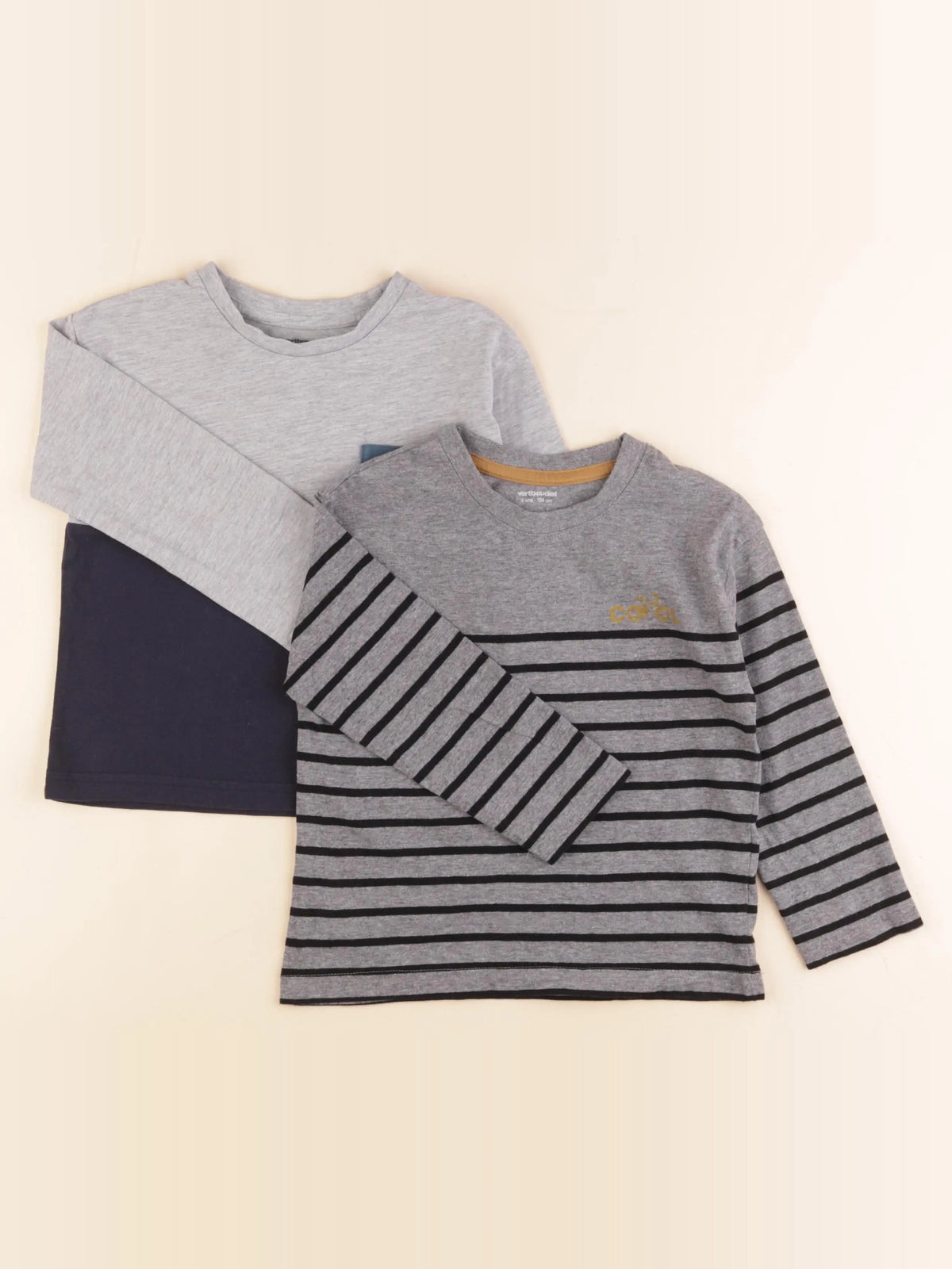 Vertbaudet - lot de 2 tee-shirts gris - 4 ans
