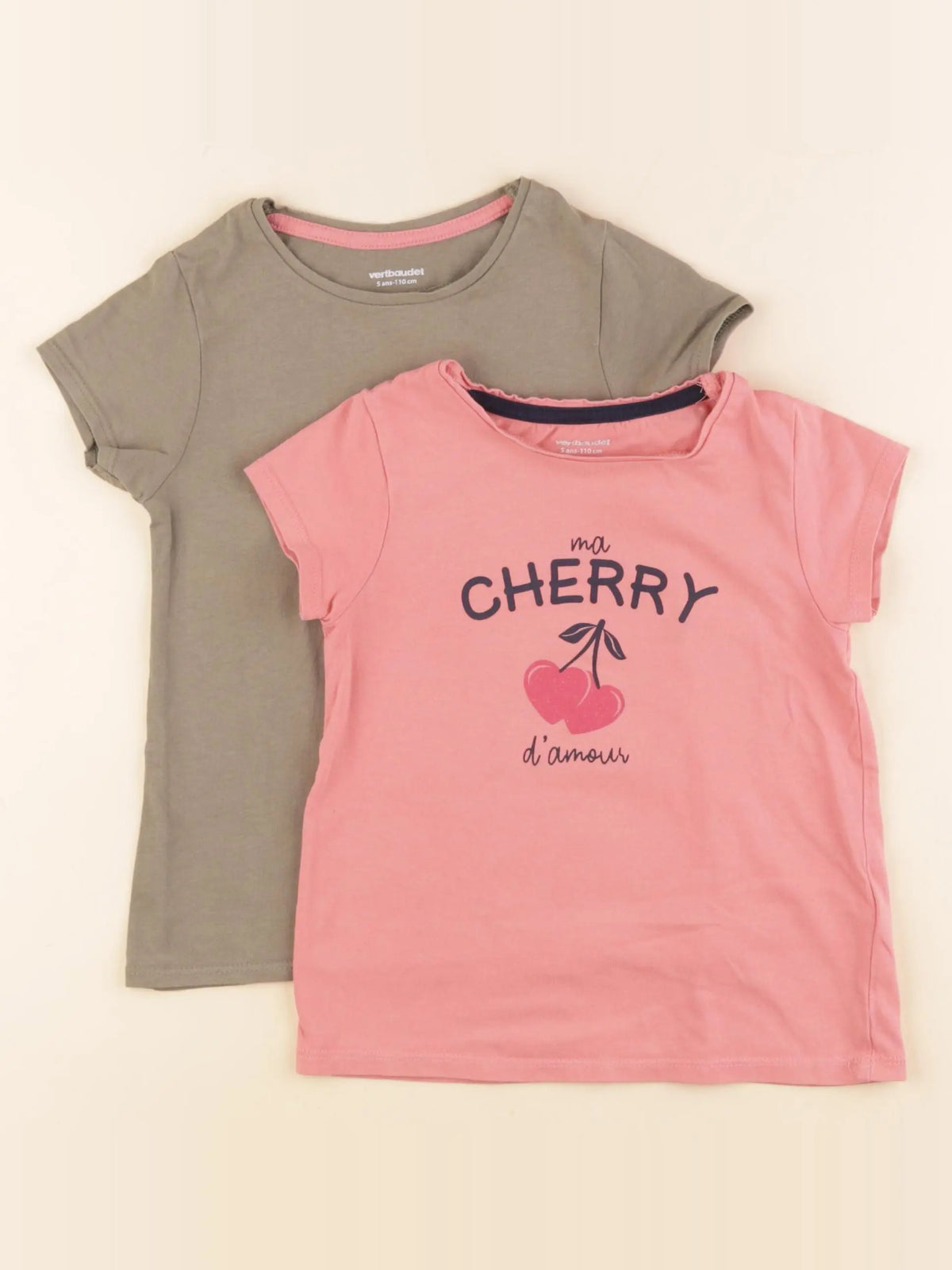 Vertbaudet - lot de 2 tee-shirts multicolore - 5 ans