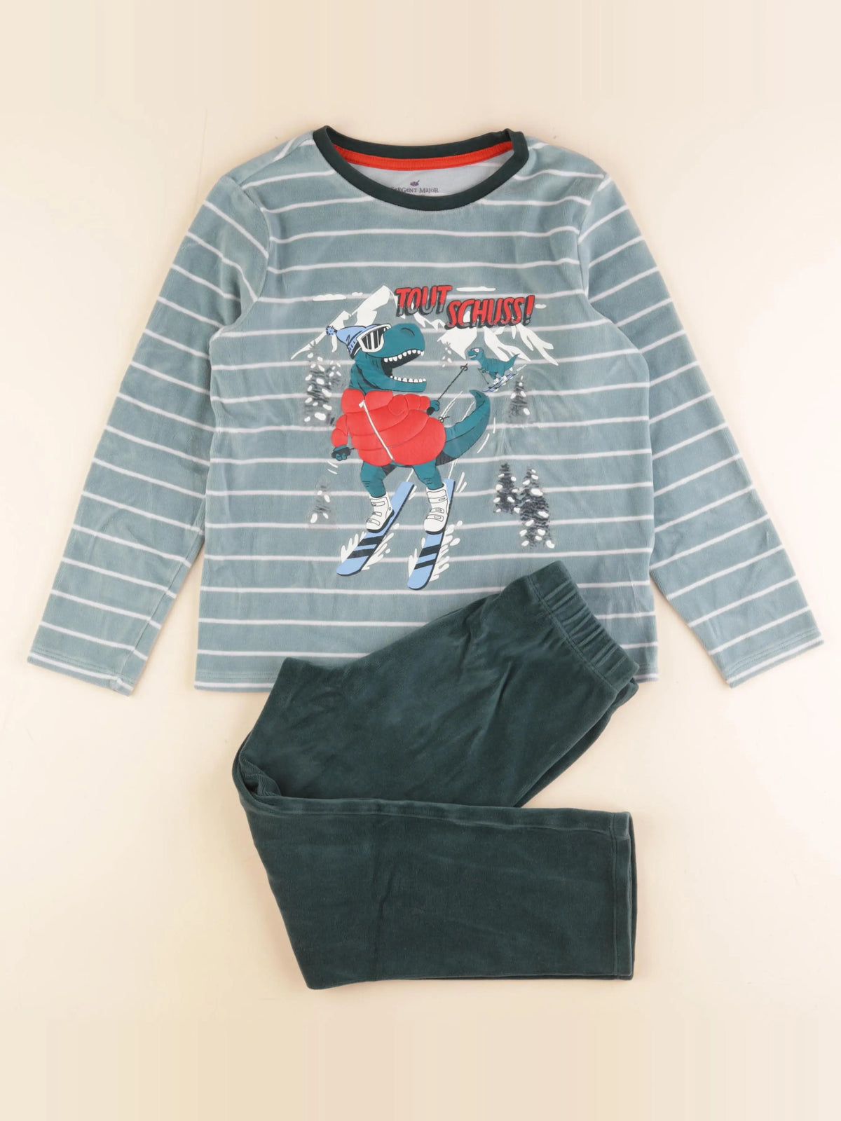 Sergent Major - pyjama velours vert - 8 ans