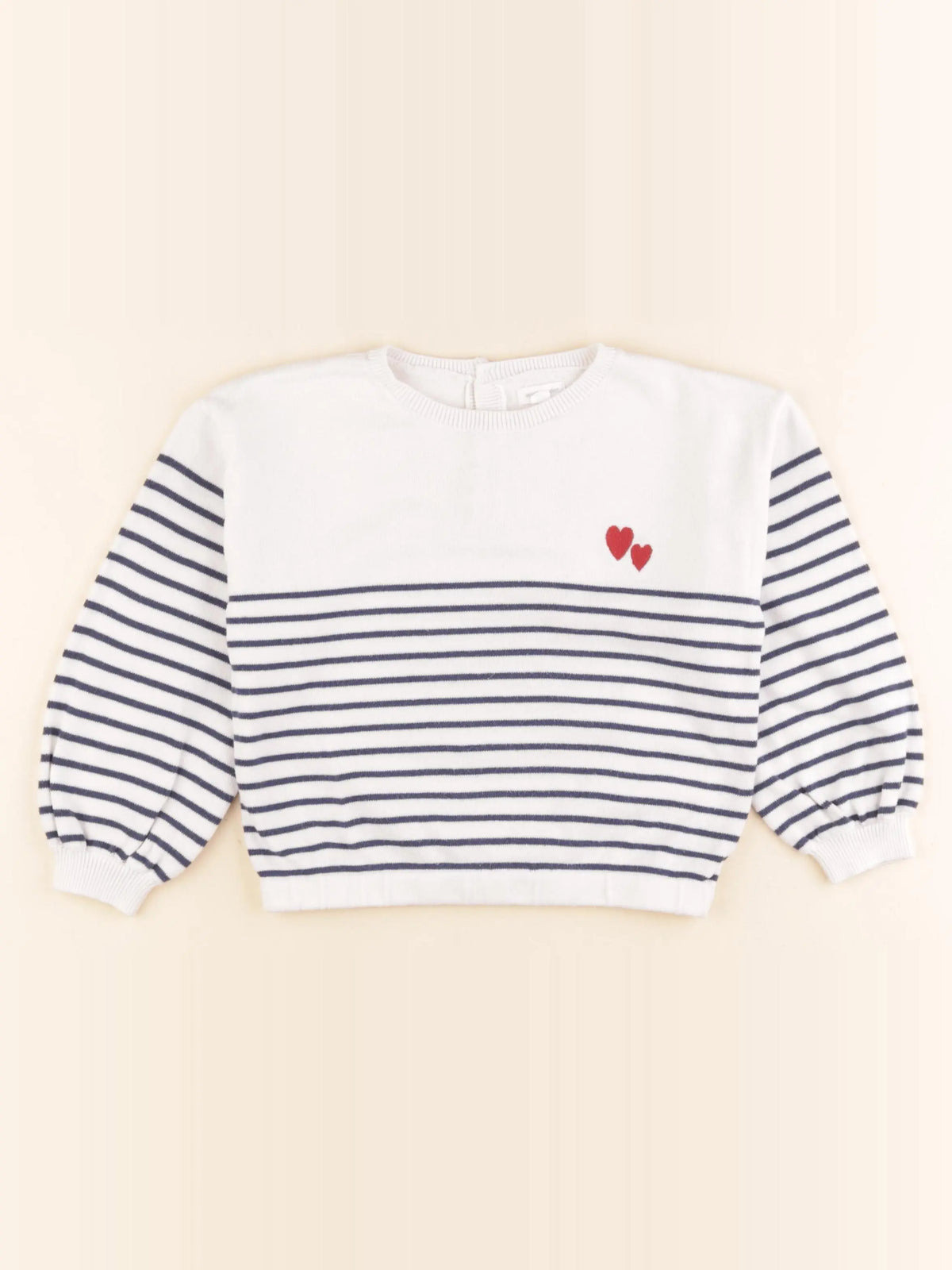 Vertbaudet - pull blanc, bleu - 36 mois