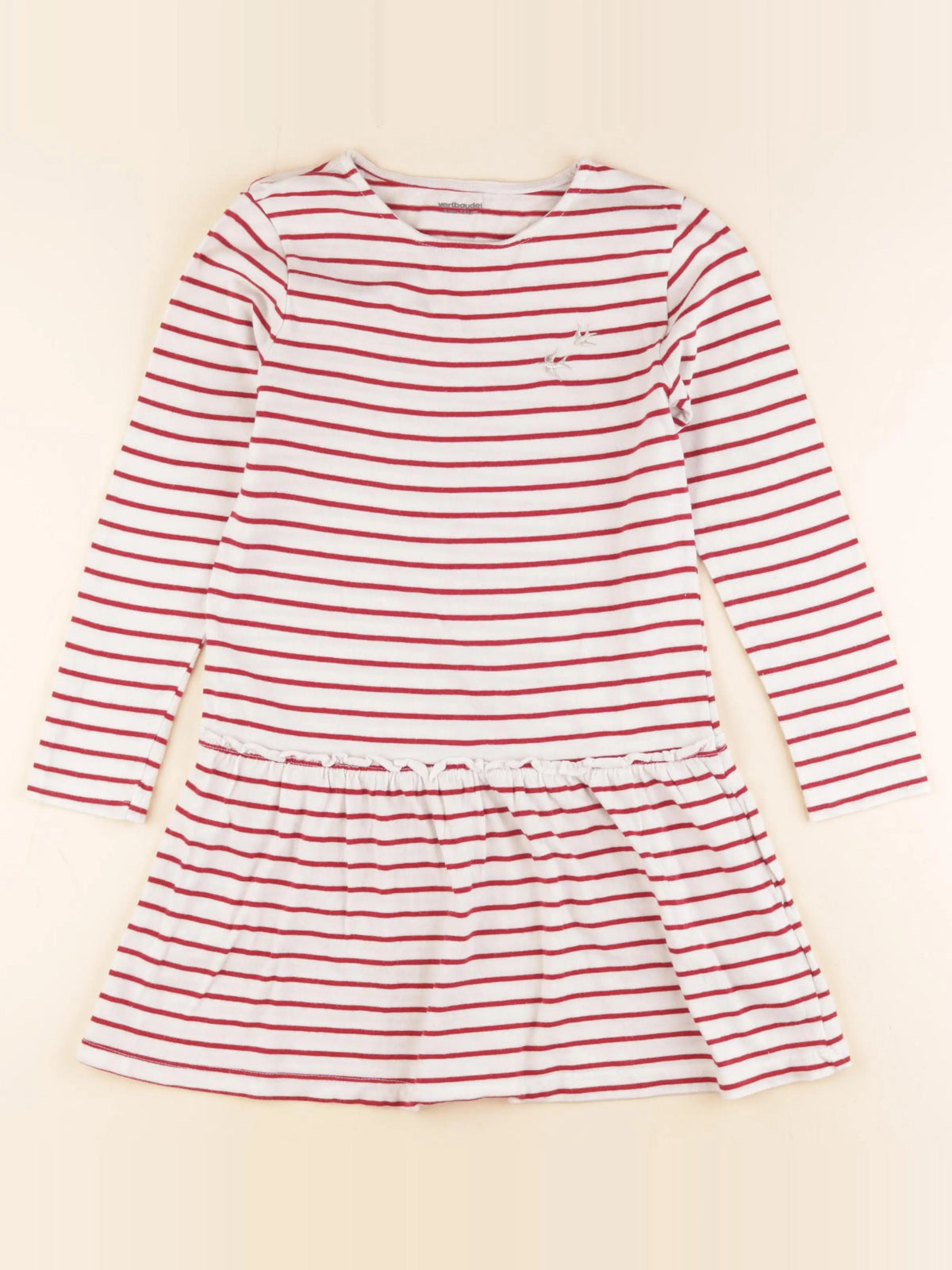 Vertbaudet - robe blanc, rouge - 7 ans