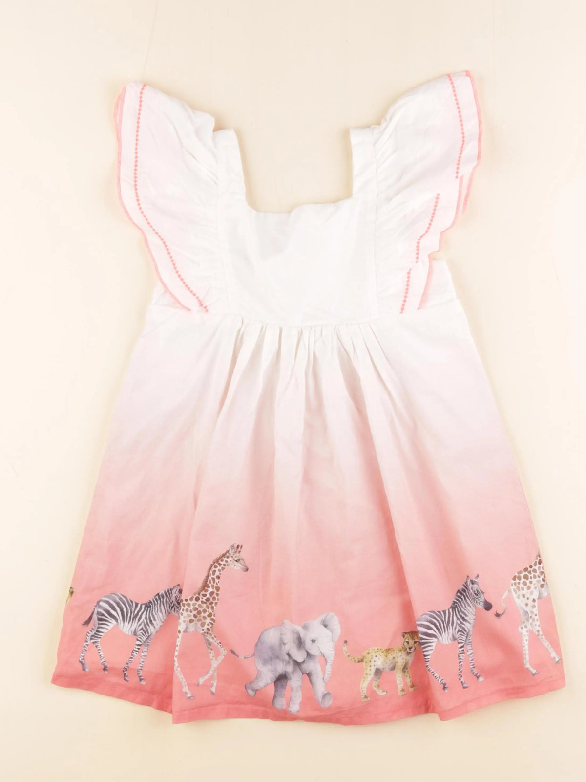 H&M - robe beige, rose - 3/4 ans