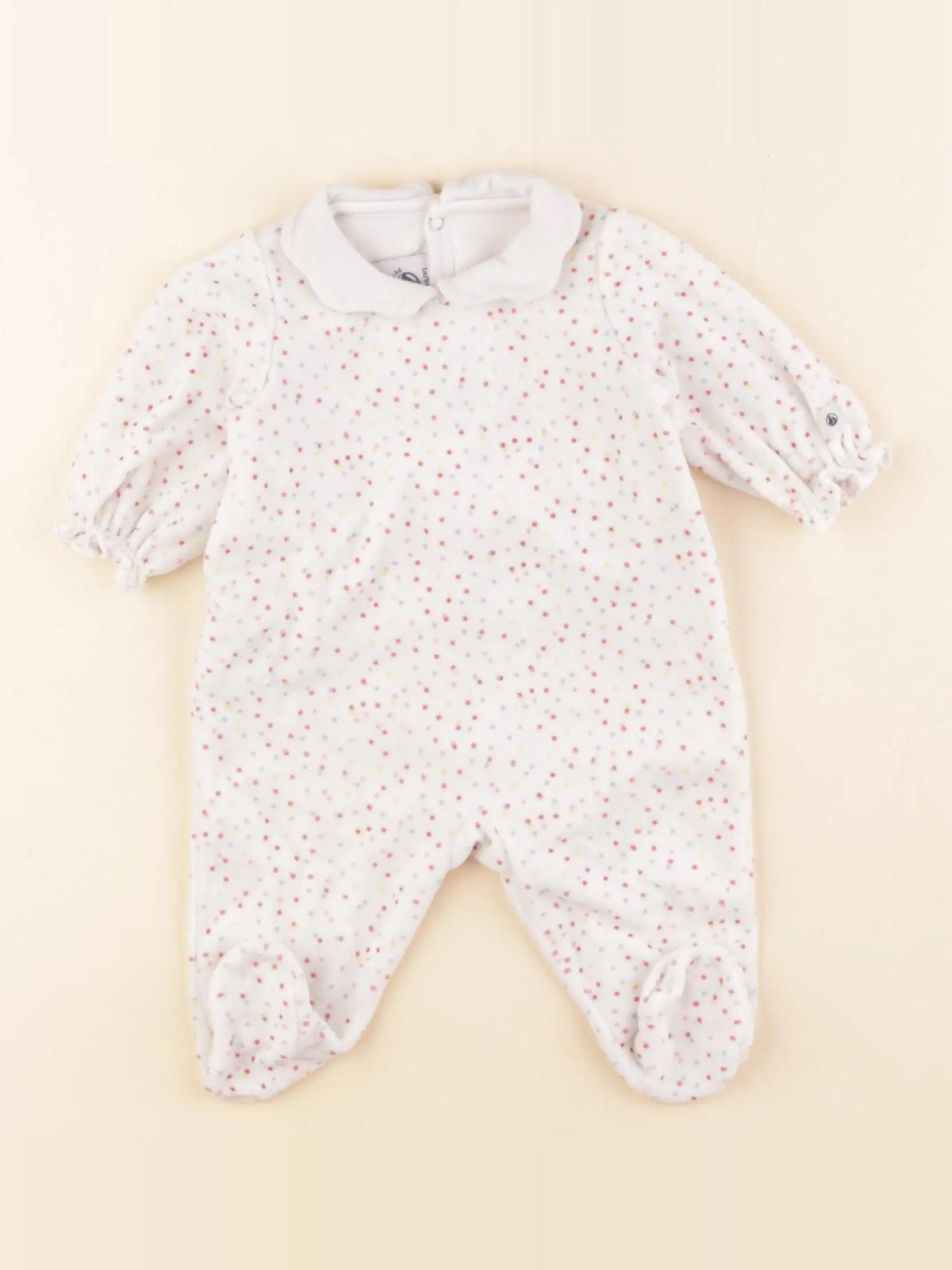 Petit Bateau - pyjama velours multicolore - 1 mois