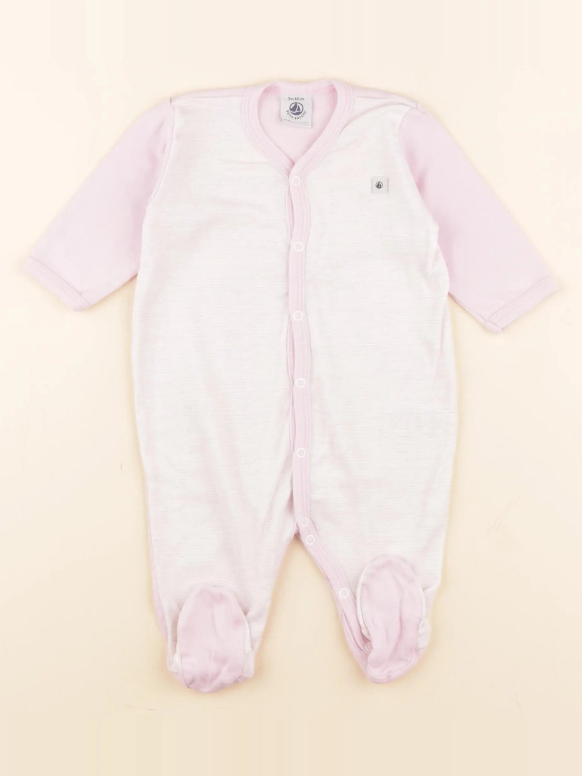 Petit Bateau - pyjama coton rose - 3 mois