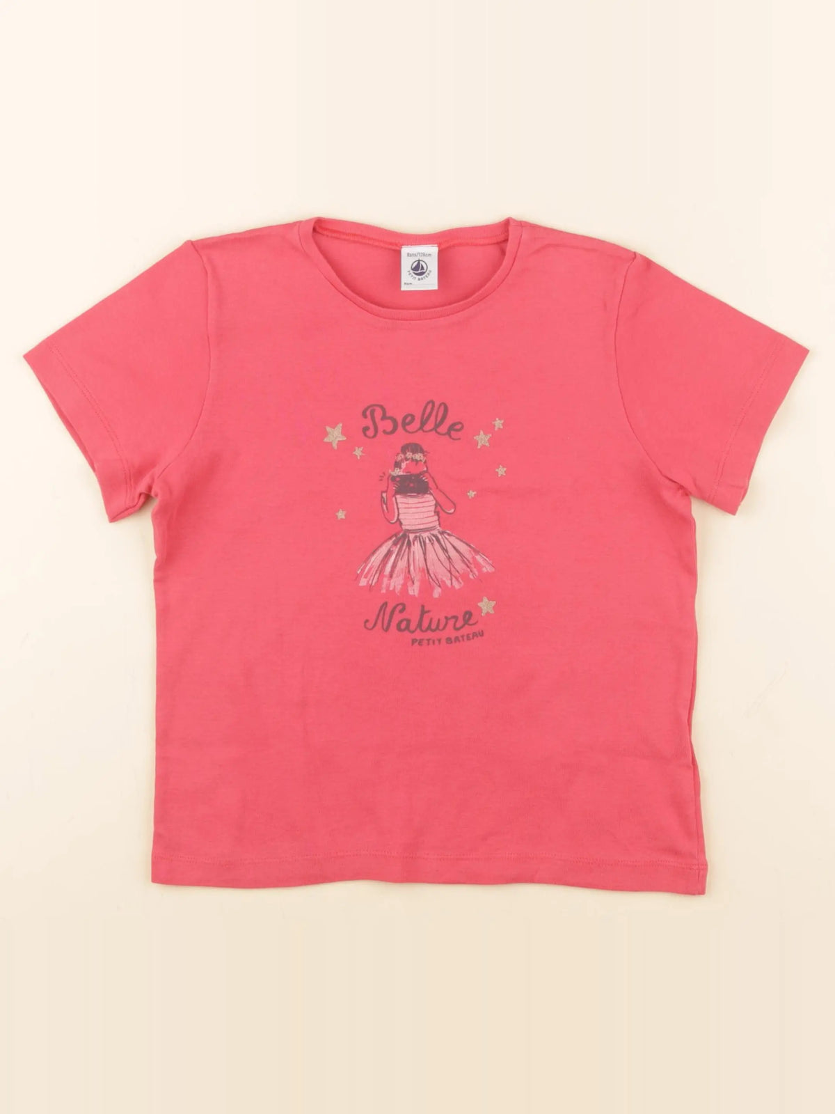 Petit Bateau - tee-shirt rose - 8 ans